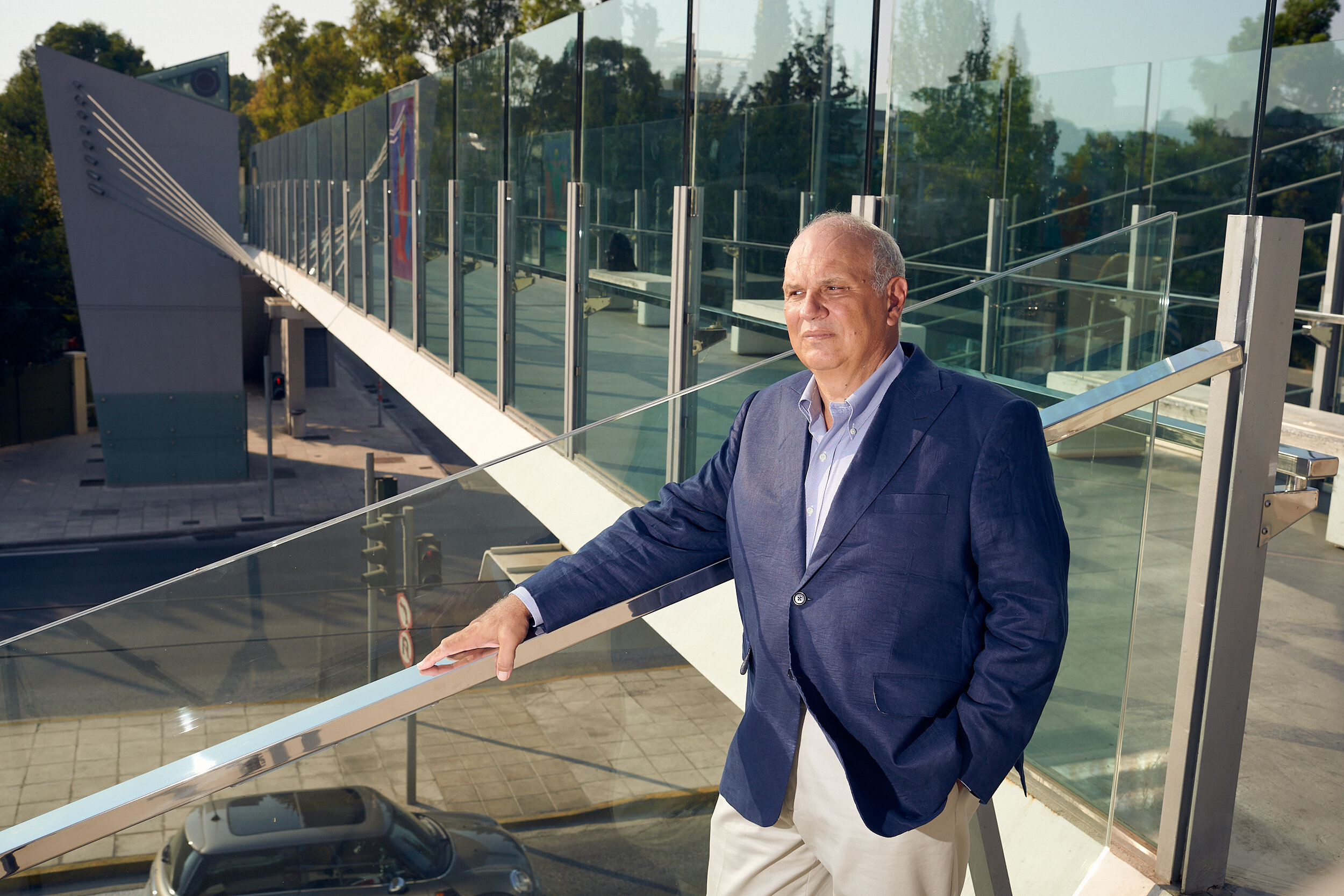  Harvard Design School Professor Spiro Pollalis at a pedestrian bridge in Kifisias avenue. 