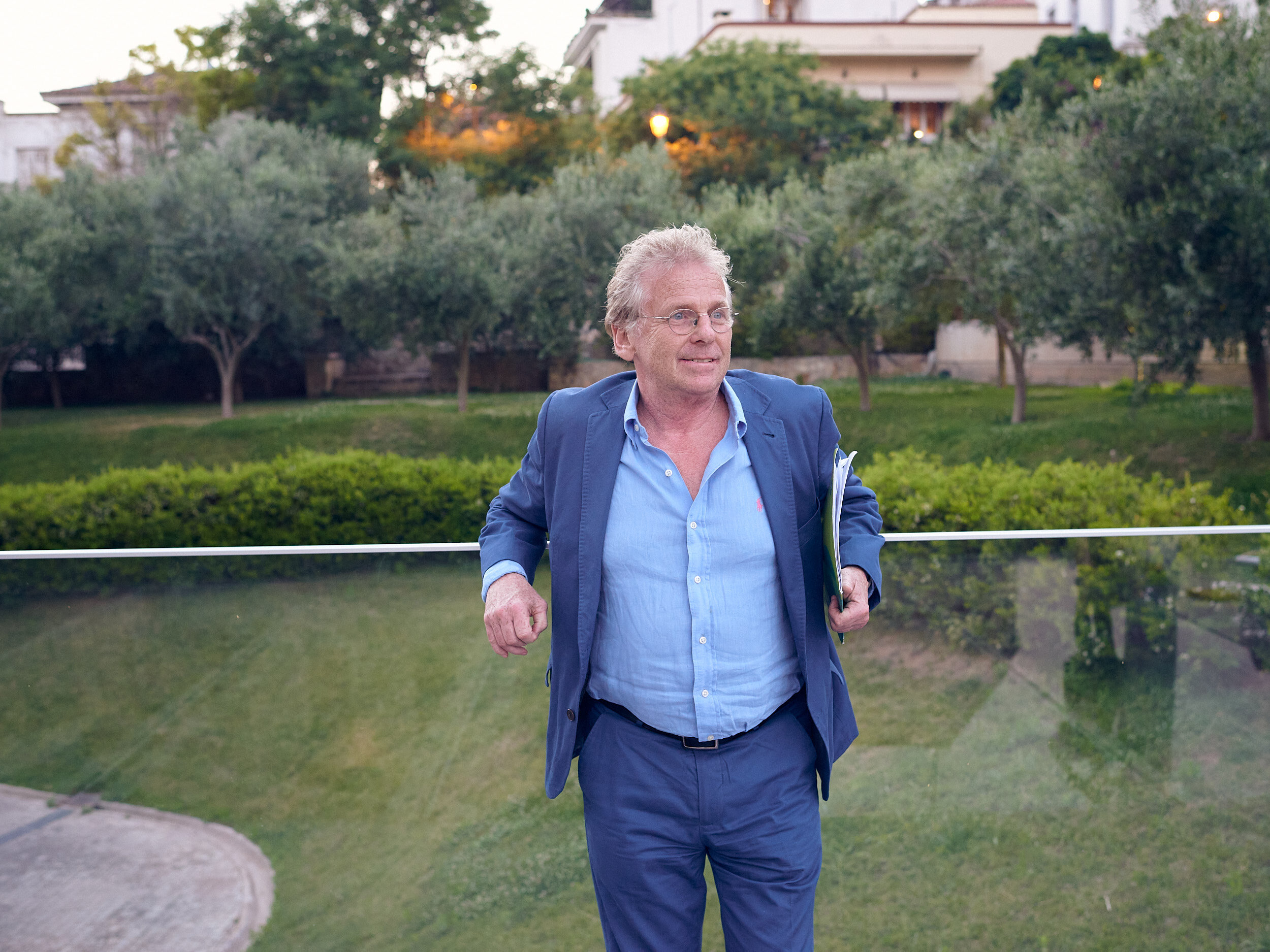French-German politician Daniel Cohn-Bendit, also known as Dany le Rouge, is seen at the Akropolis museam in Athens.