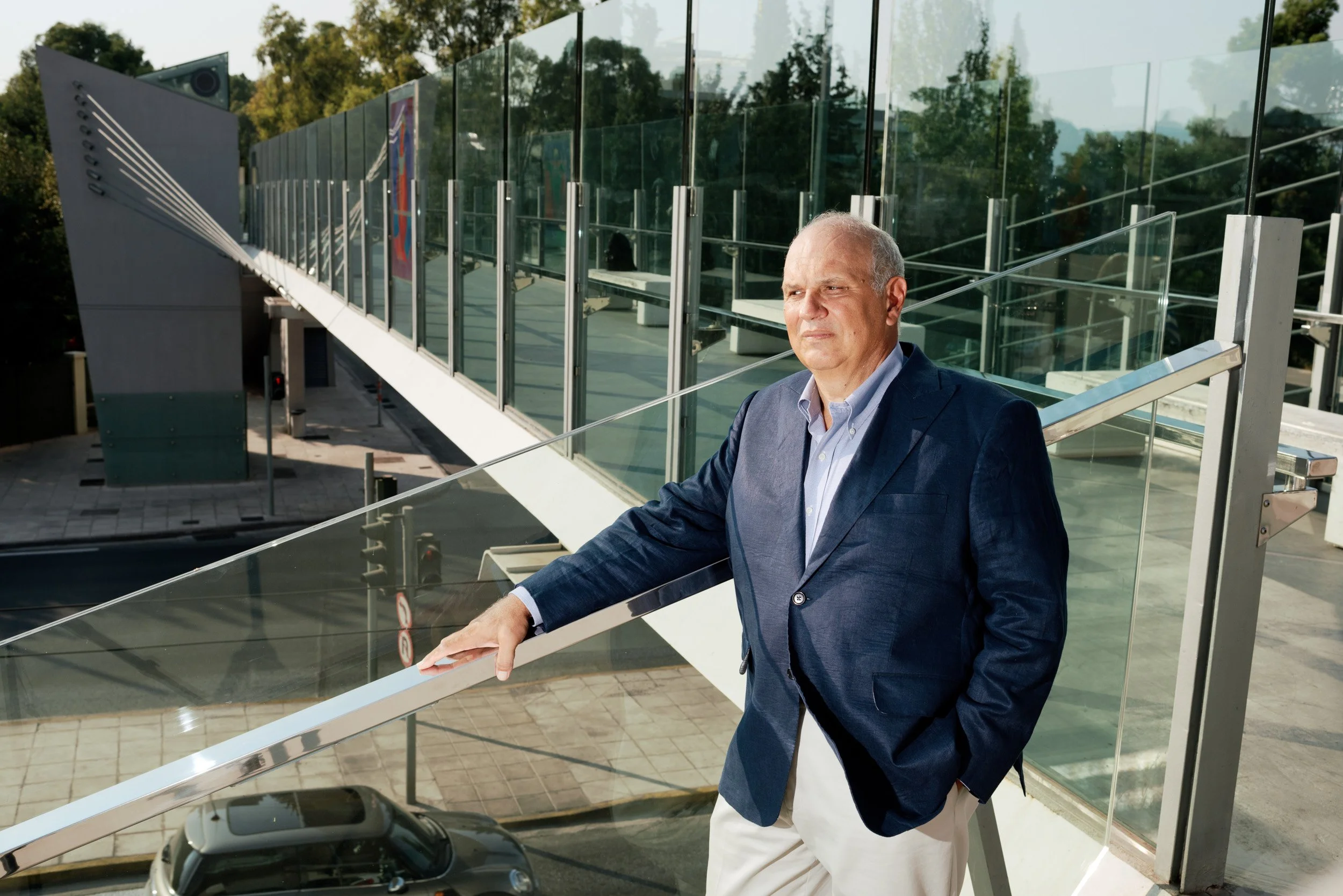  Harvard Design School Professor Spiro Pollalis at a pedestrian bridge in Kifisias avenue. 