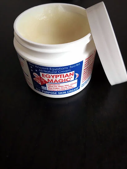 And finally, I’m applying the magical cream.