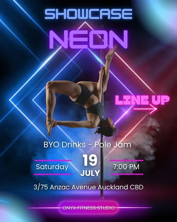 Onyx Pole Showcase Lineup🔥

We&rsquo;re lighting it up tomorrow night at ONYX - you coming??

📍 75 Anzac Avenue, Auckland
🗓️ Saturday, 19th July
⏰ Doors open 7pm
💸 $10 at the door

#pole #poledancenation #poledance #poleshow #poleshowcase #polesp