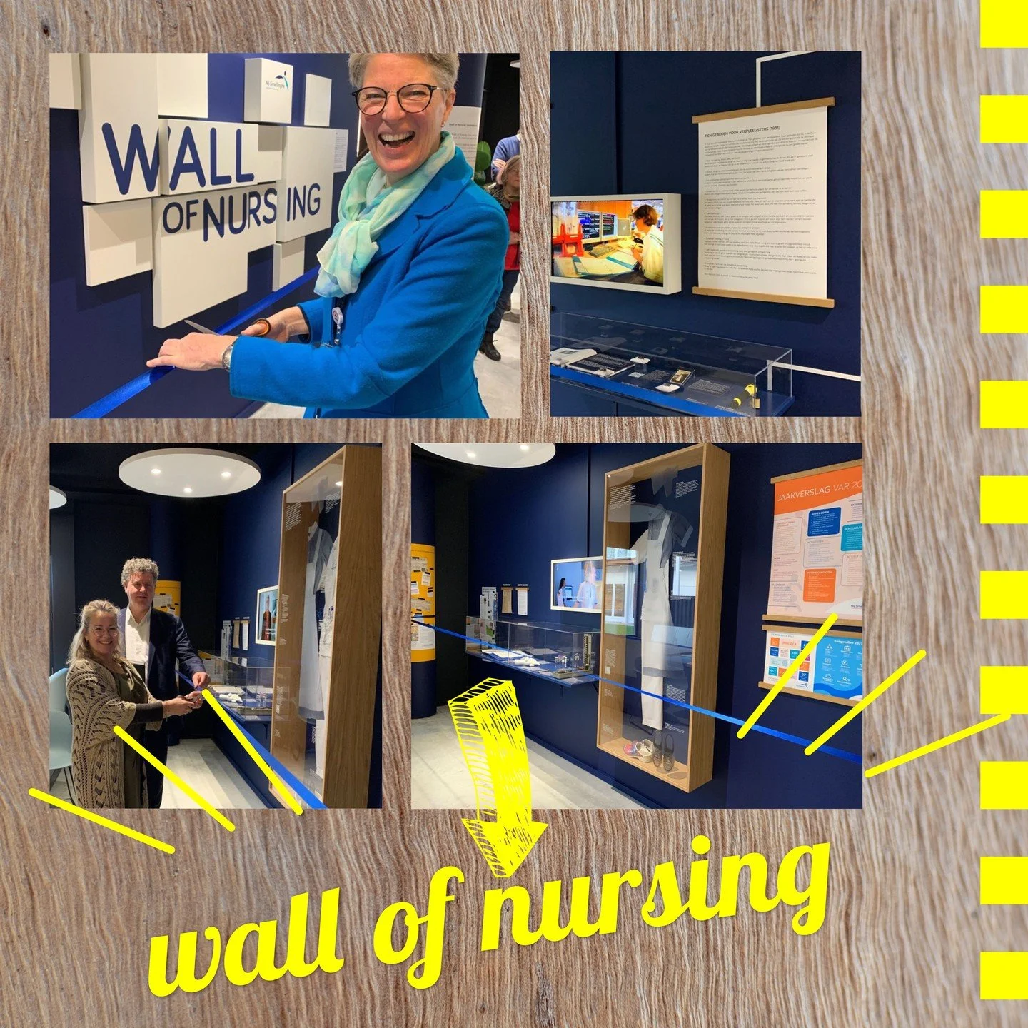 Speciaal voor diegenen die nog steeds denken dat wij enkel en alleen flyers, logo's en musea maken: wij doen véééél meer! En deze foto van de opening van een blijven tentoonstelling in ziekenhuis @nijsmellinghe is daar het