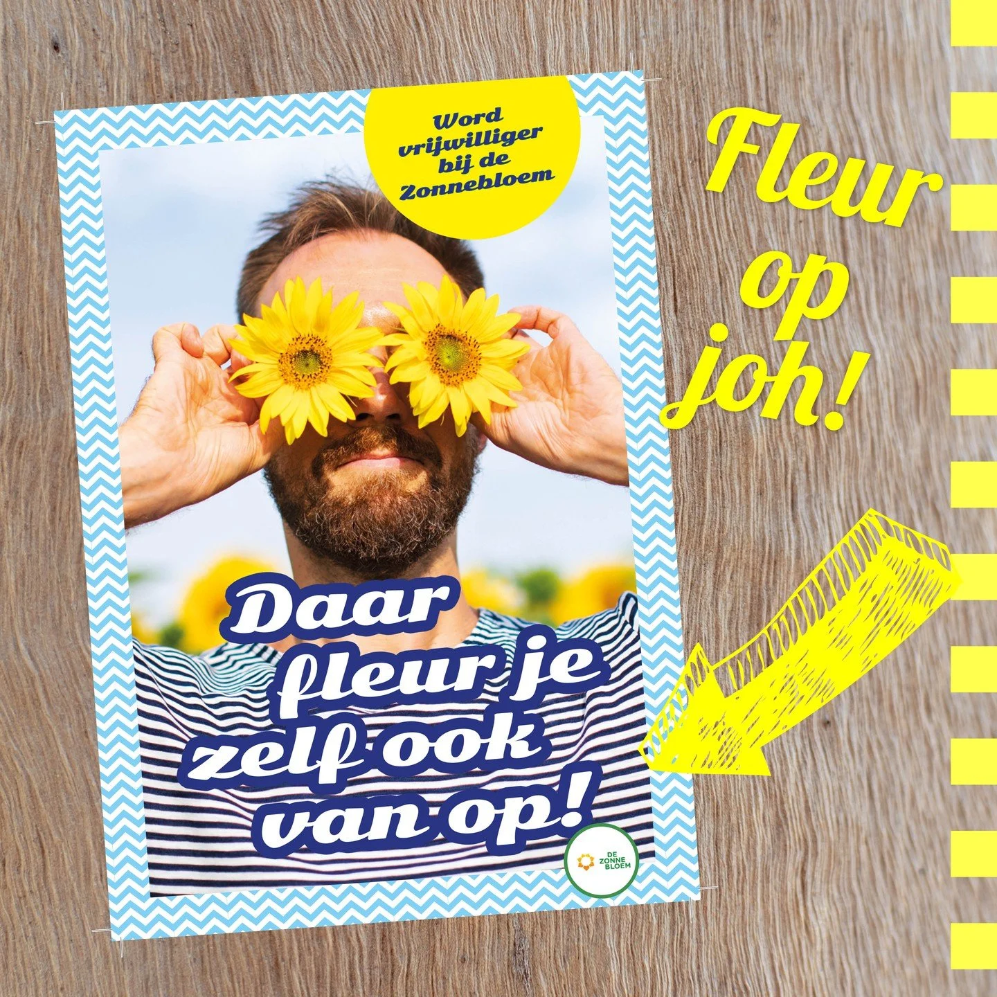 Woordgrappen kunnen dus best wel leuk zijn. Vinden wij dan. Zoals deze! Bedacht voor een lokale wervingscampagne voor @dezonnebloem. Het leverde direct al wat eerste nieuwe vrijwilligers op. En ja, die zijn zelf inmiddels ook helemaal opgefleurd. Dus