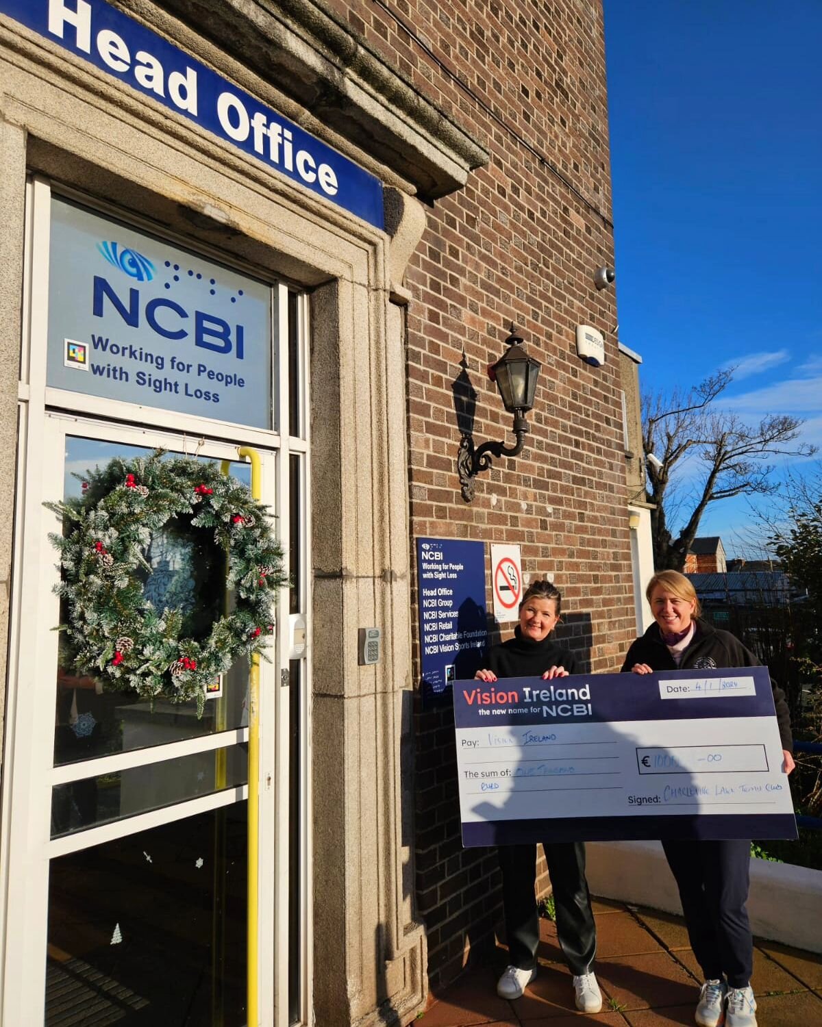 A visit to our lovely neighbours @vision_ireland (formerly known as NCBI) to present a cheque for &euro;1000. This money was raised by our wonderful members who contributed during our Table Quiz and by purchasing second hand tennis balls from our Ope