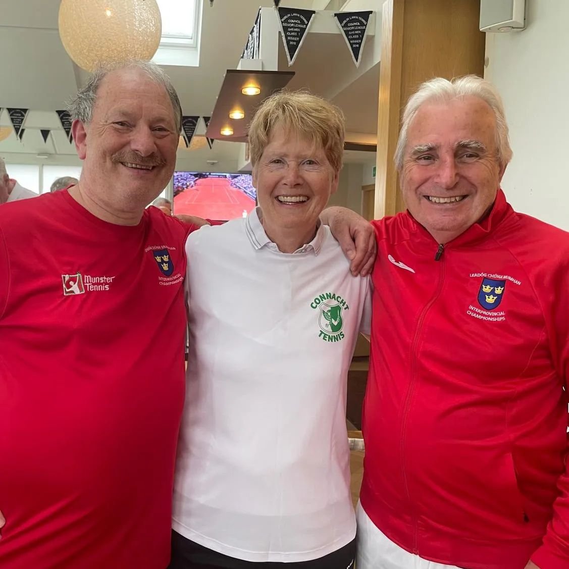 Well done to Eugene (Munster), Marie (Connaught), and Pat (Munster) who are all playing in the SuperSeniors Interprovincial Championships being held in Lansdowne LTC today @munster_tennis_official @connacht_tennis @lansdowneltc @leinstertennis