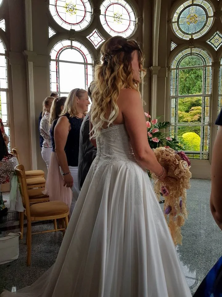 Formal wedding vows before party at Mill End Mitcheldean