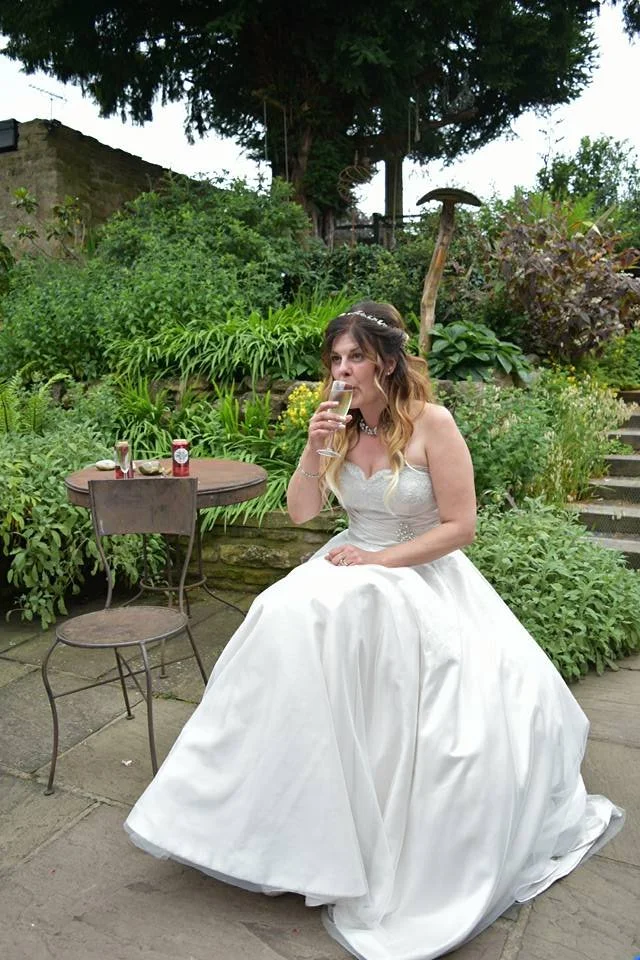Informal wedding party in the garden of Mill End Mitcheldean