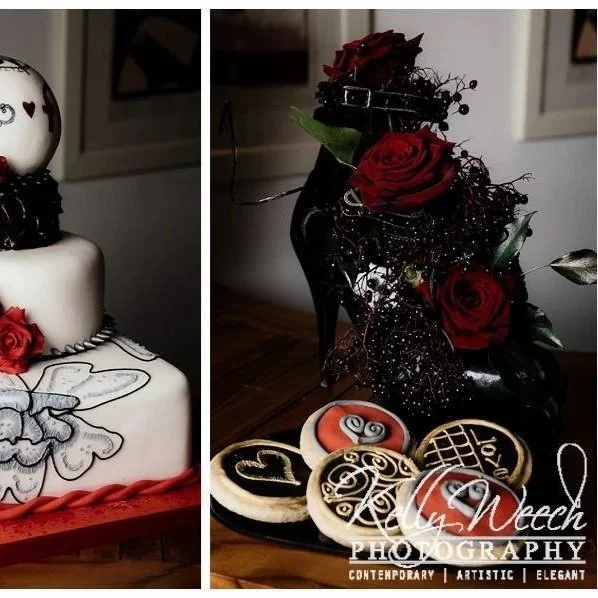 rock n roll tattoo wedding cake by Kelly Weech