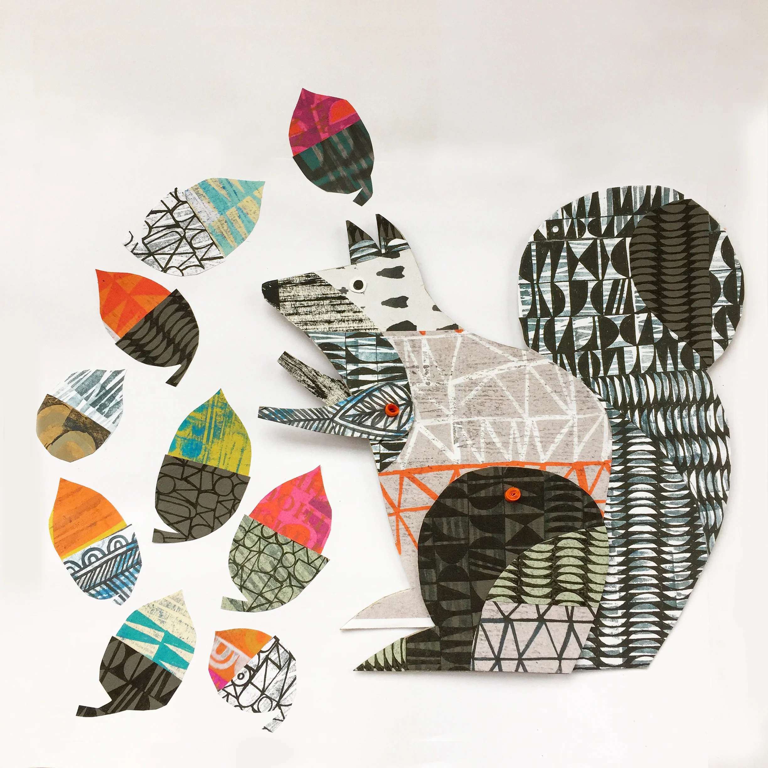 nuts in may original cut out articulated collage