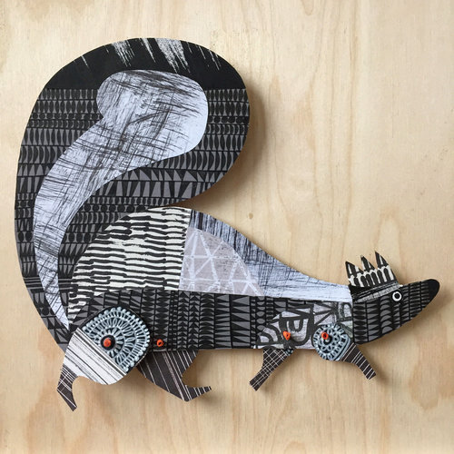 skunk    original articulated collage. commissions taken