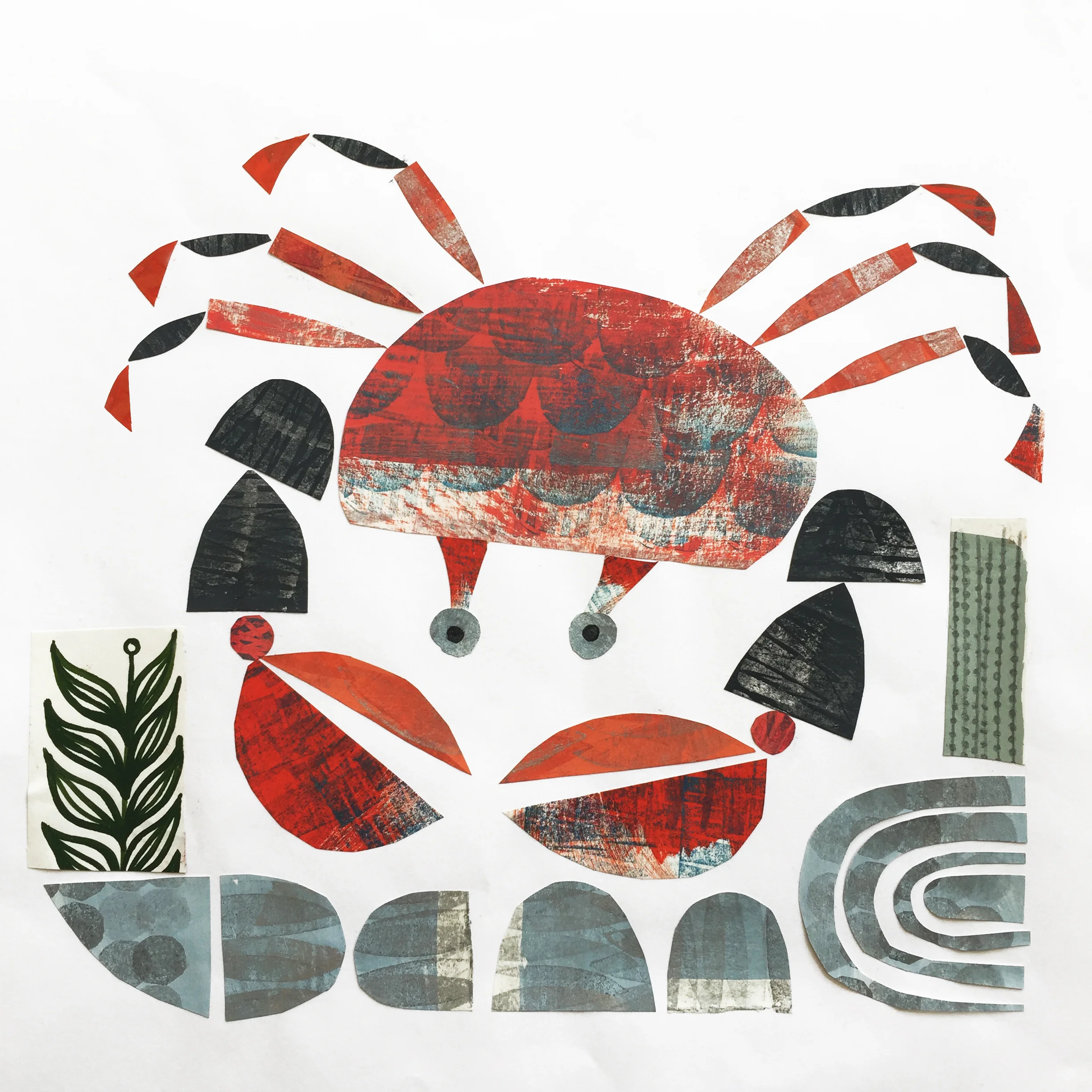 rockpool crab original collage