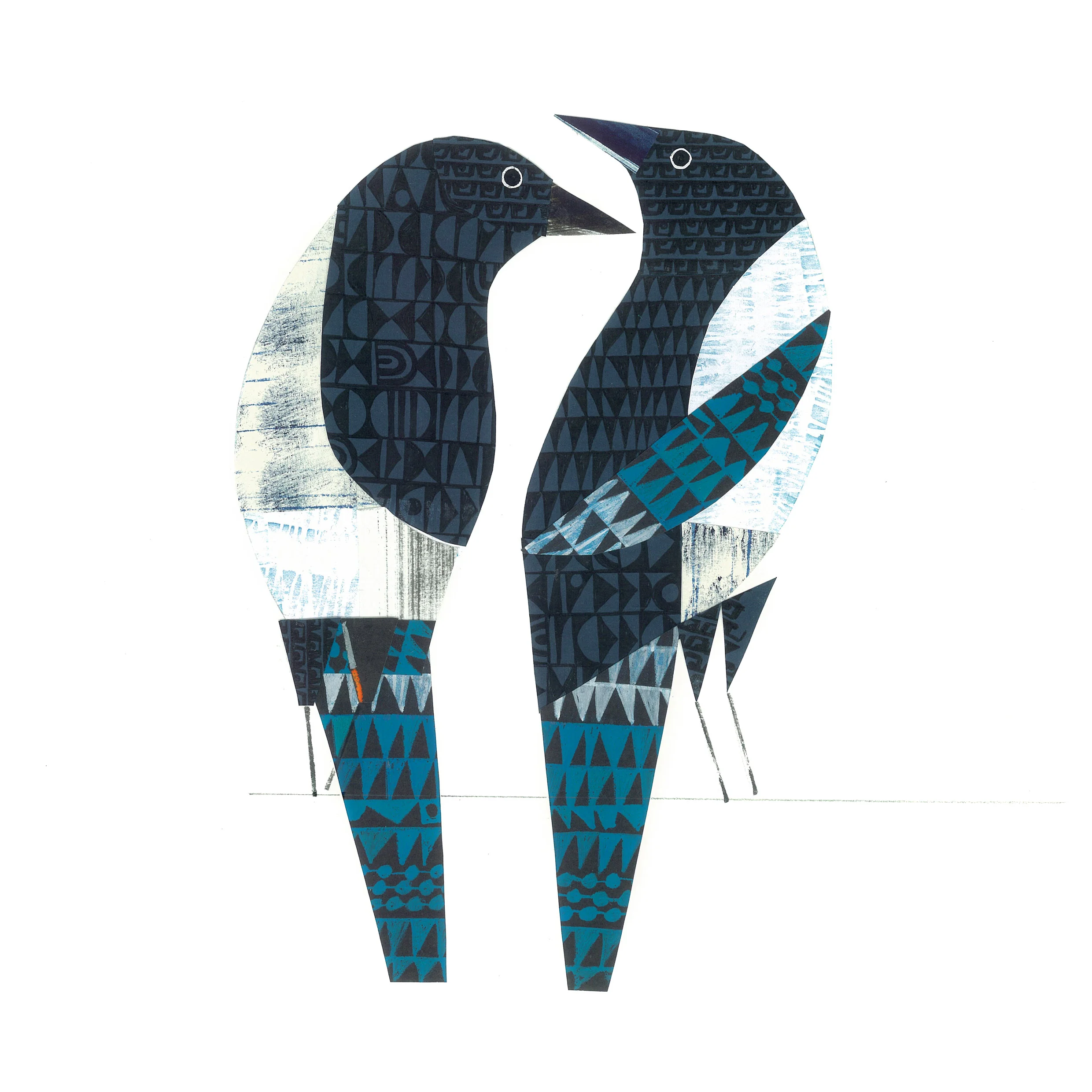 two for joy SHOP mixed media collage, available as a giclee print