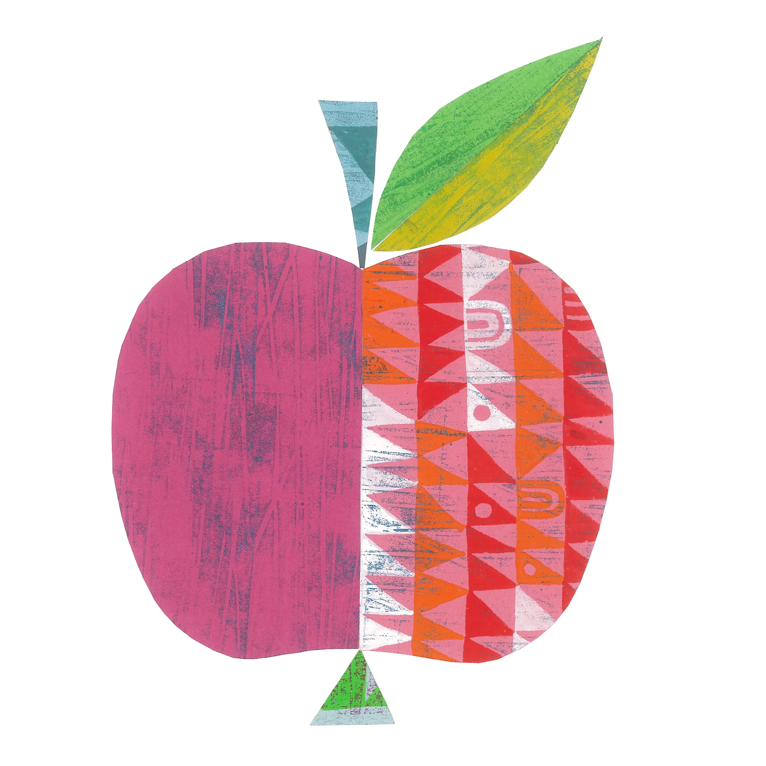an apple a day SHOP mixed media collage, available as a giclee print