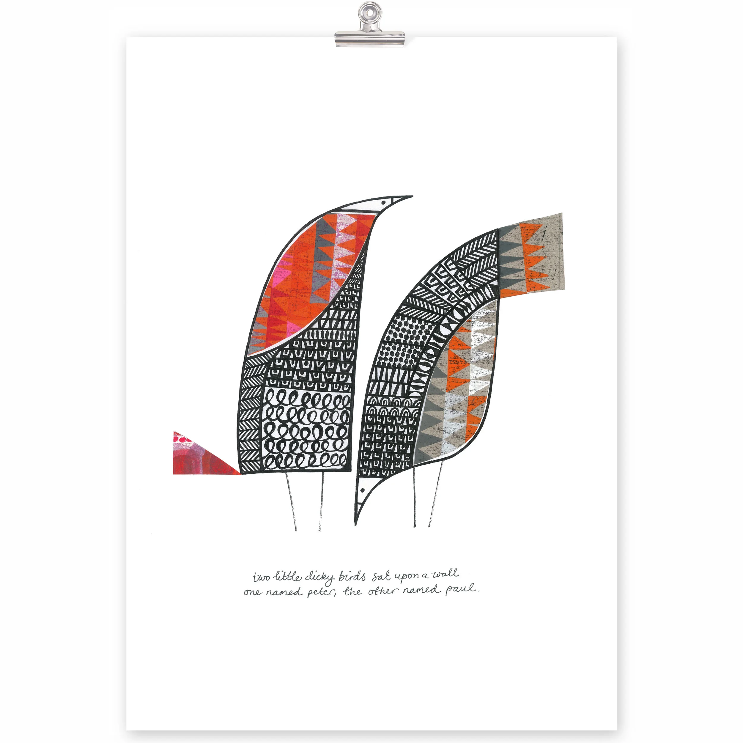 two dicky birds giclee print