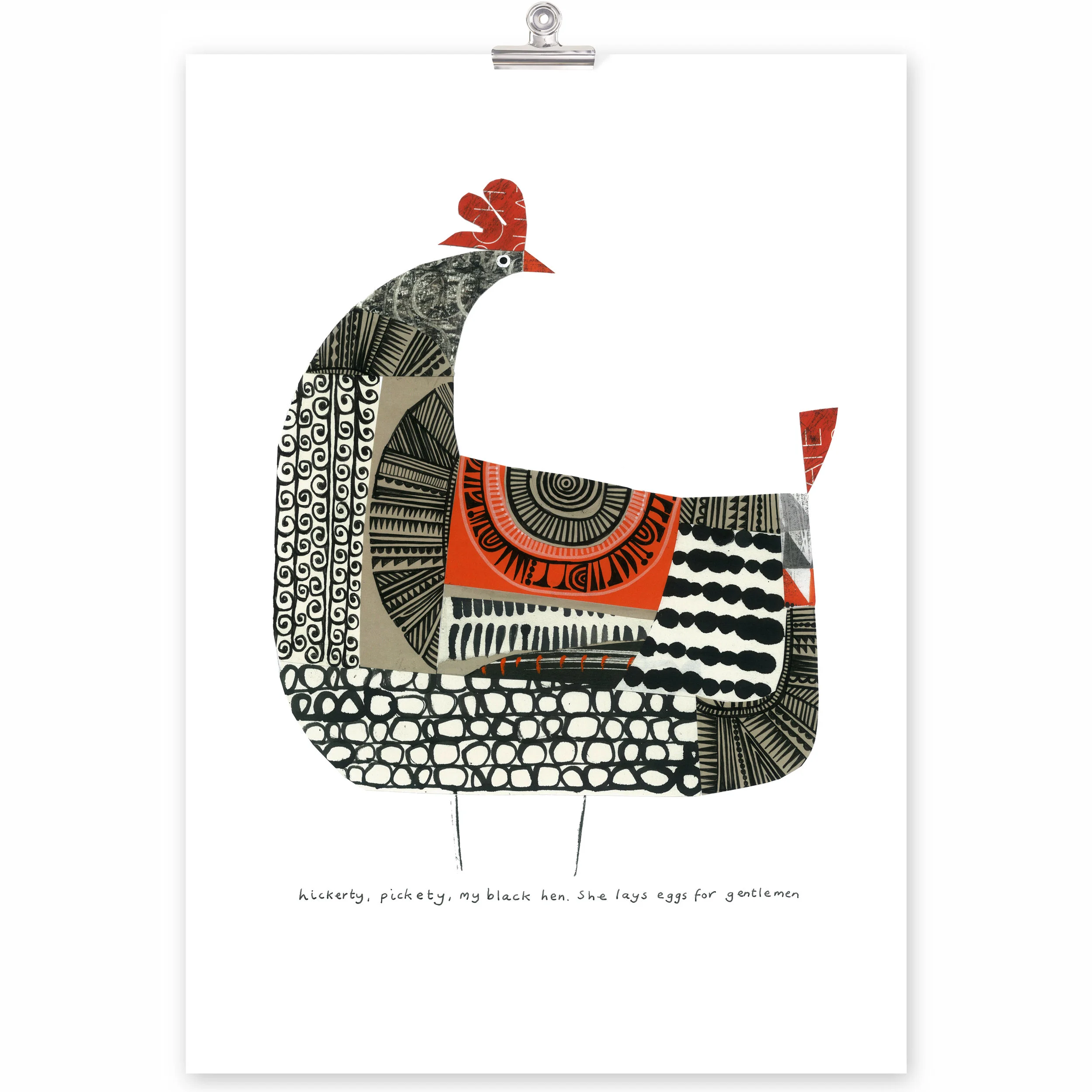 black hen giclee print