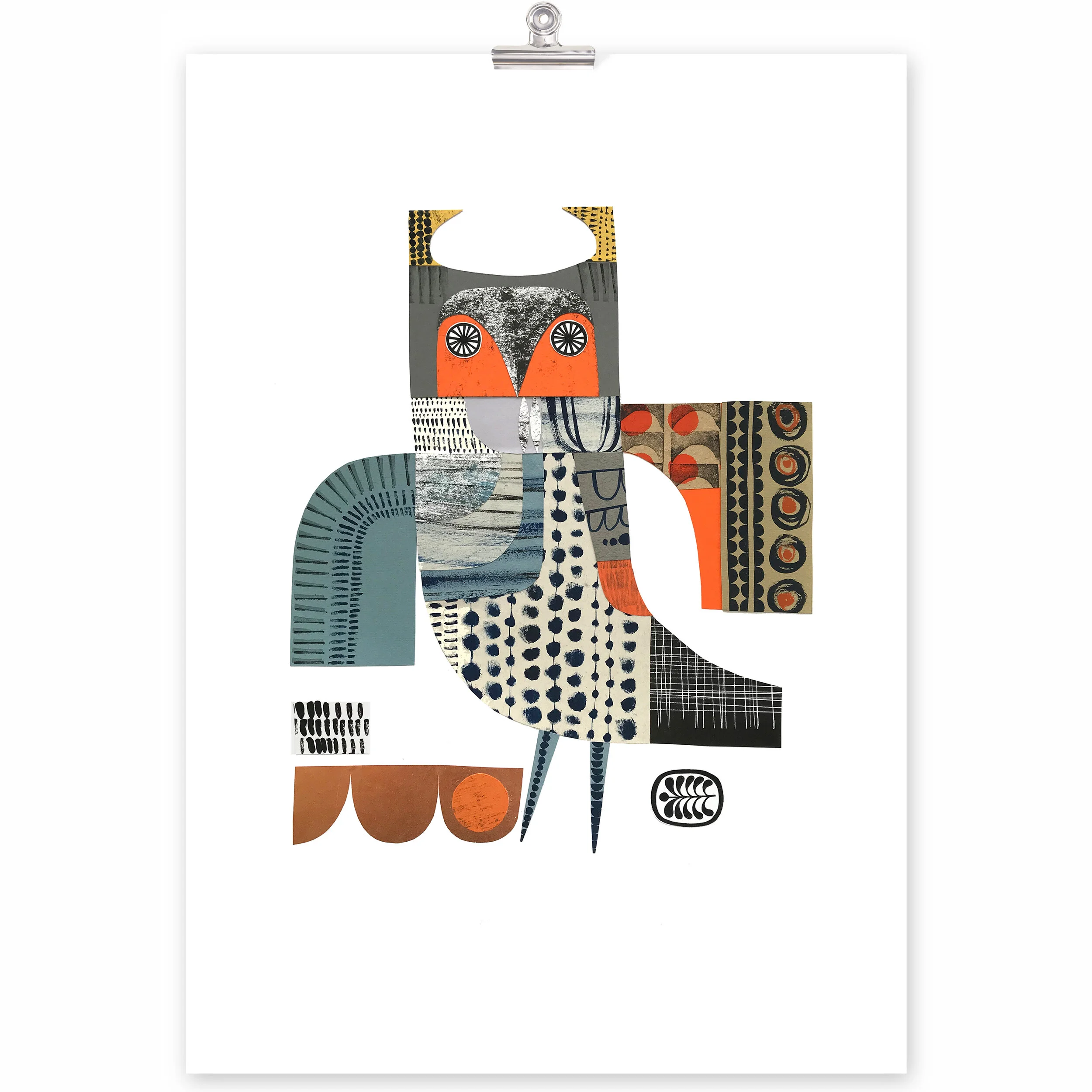 copper owl giclee print