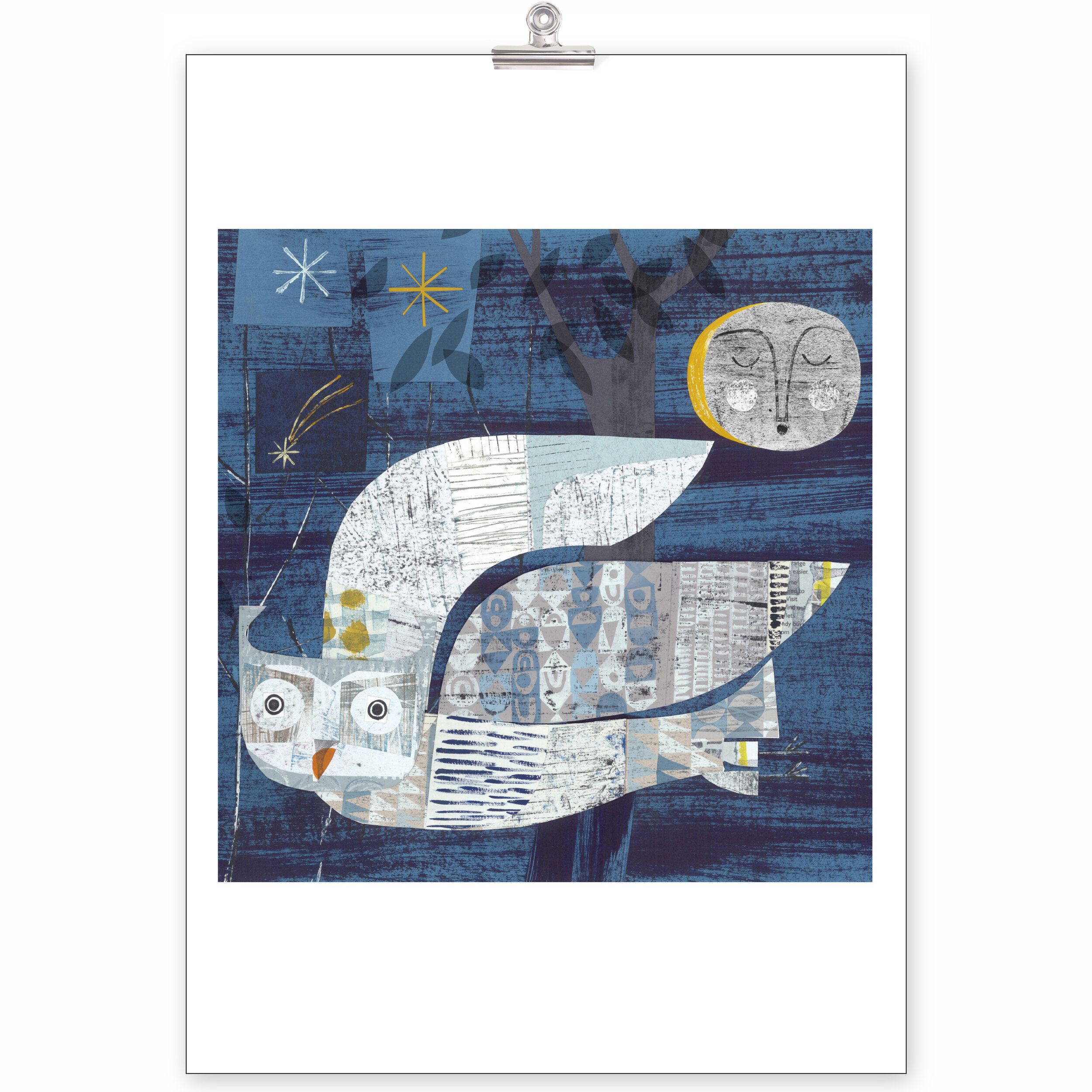 owl night sky giclee print