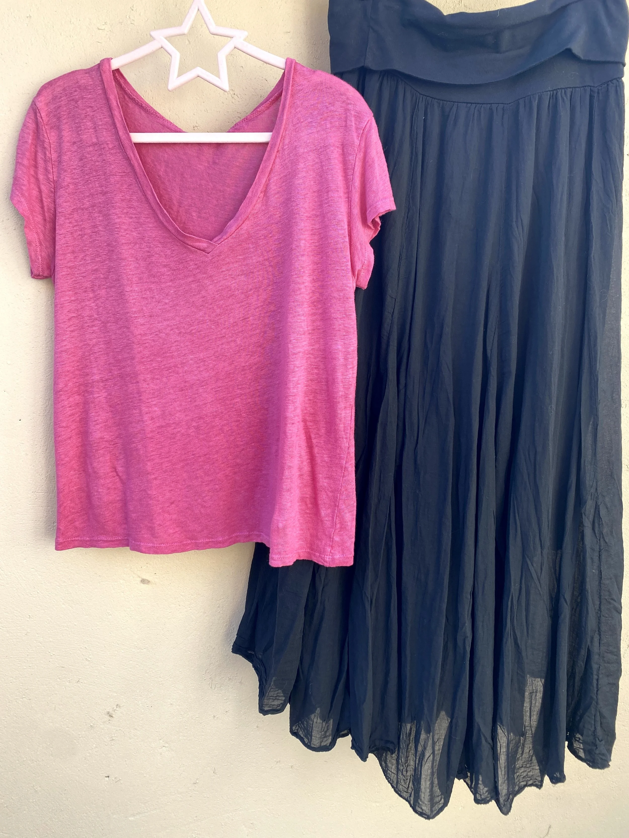 V Neck Linen T Shirt