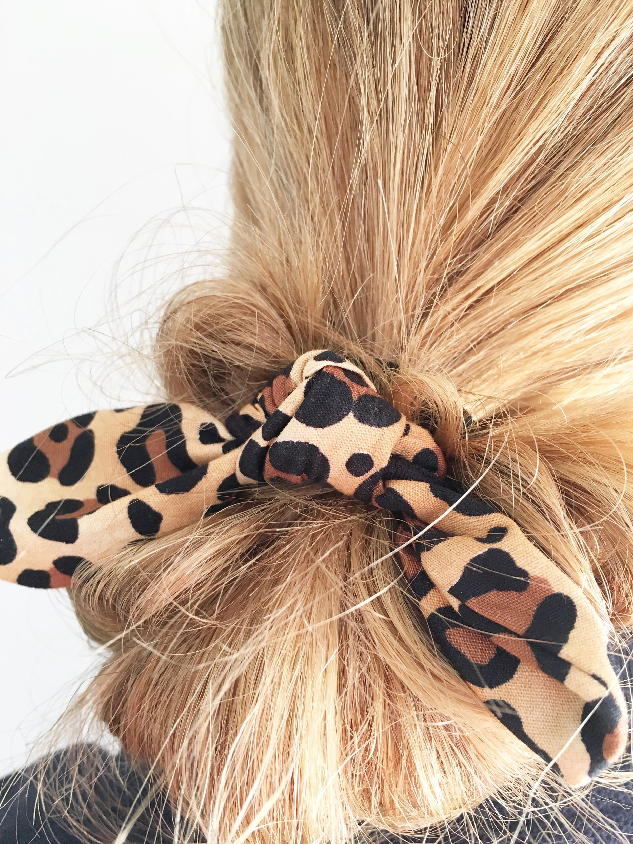 leopard print hair bow