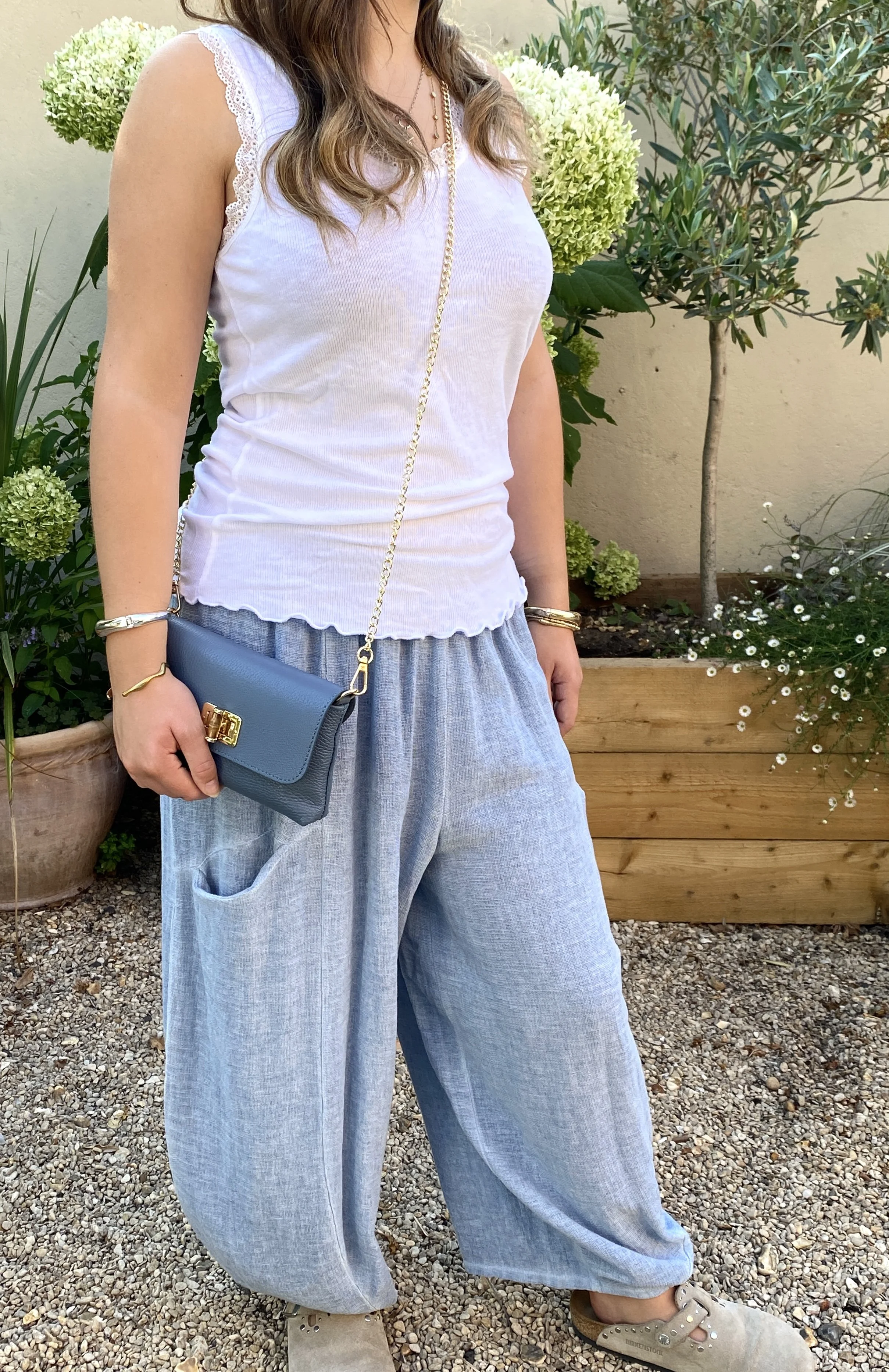 Linen Mix Balloon Style Trousers