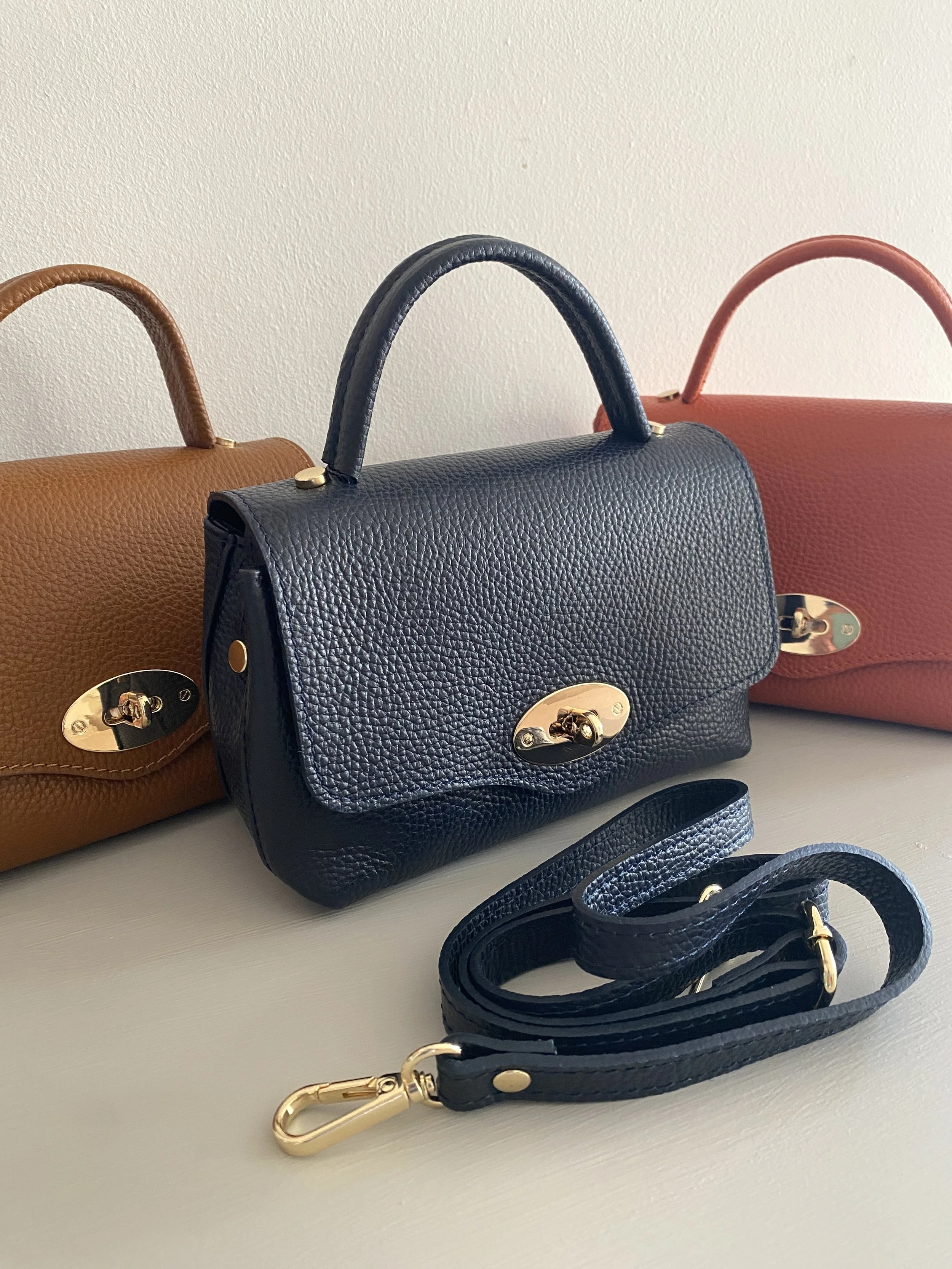 Milly Leather Bag with Detachable Strap