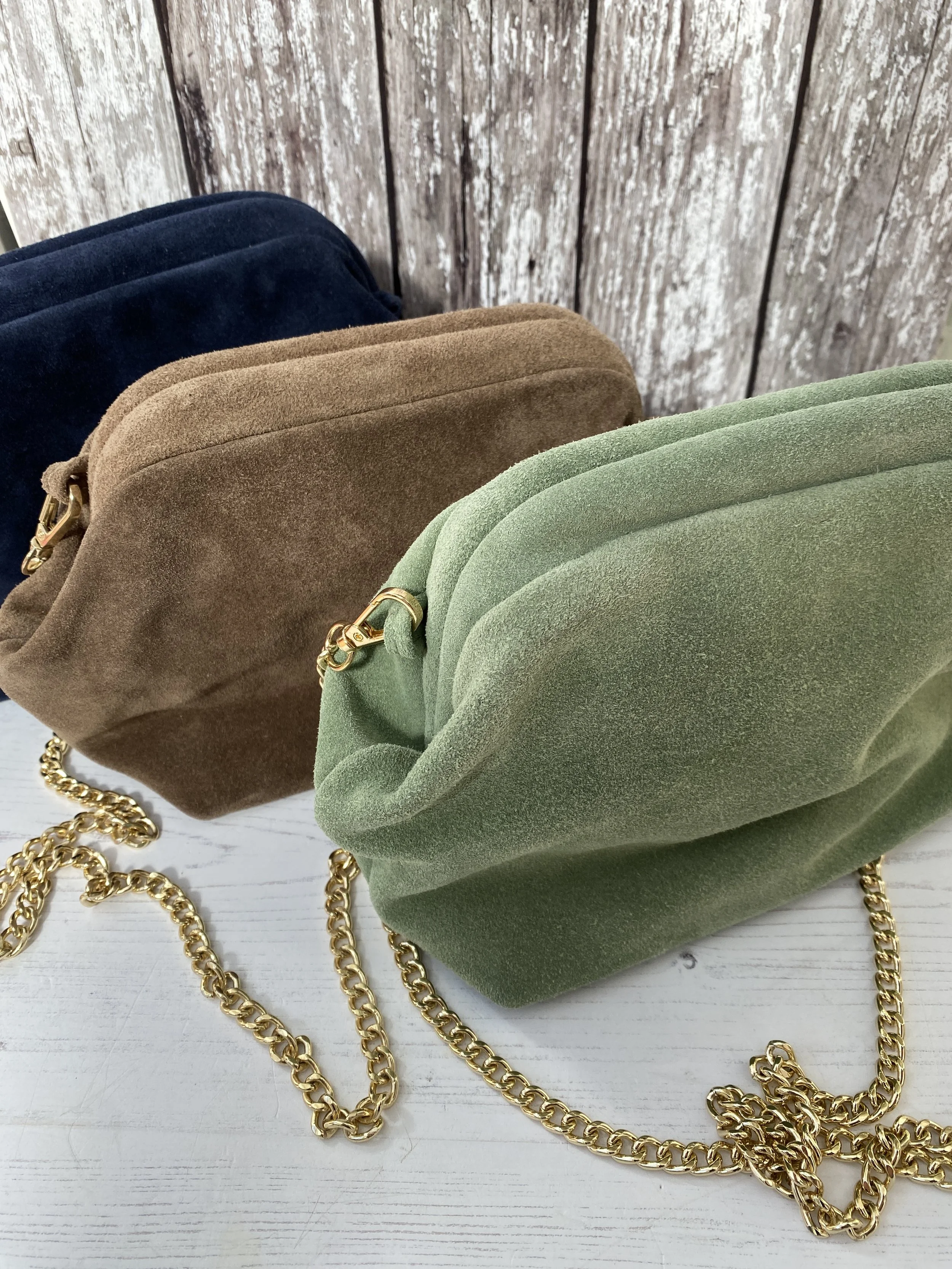 Soft Suede Snap Closure Bag