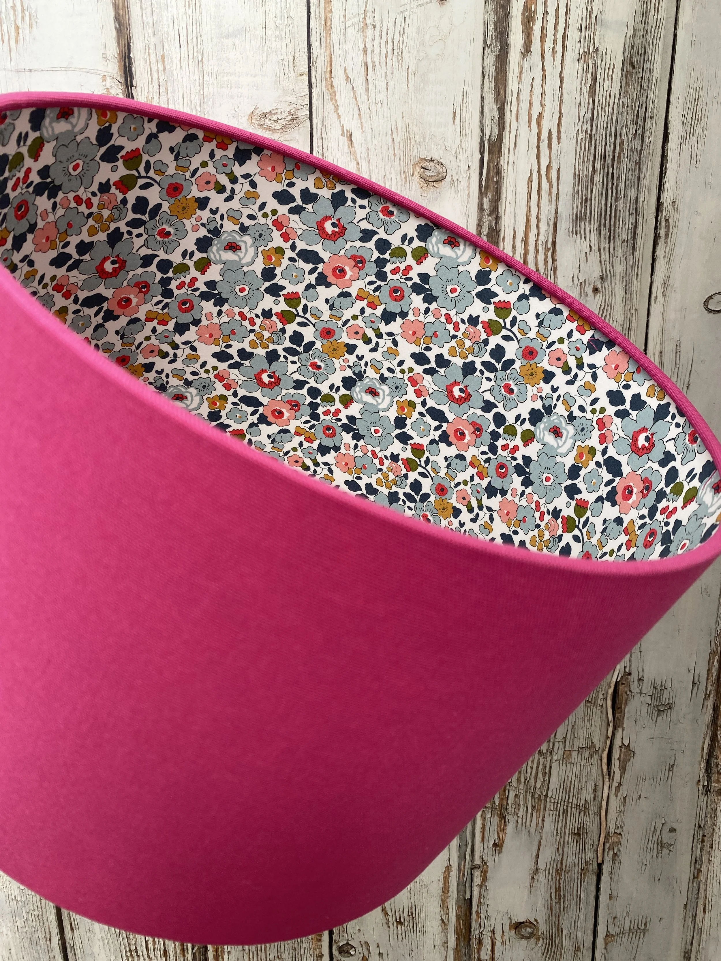 Hot Pink with Liberty Betsy Floral Lining Handmade Lampshade