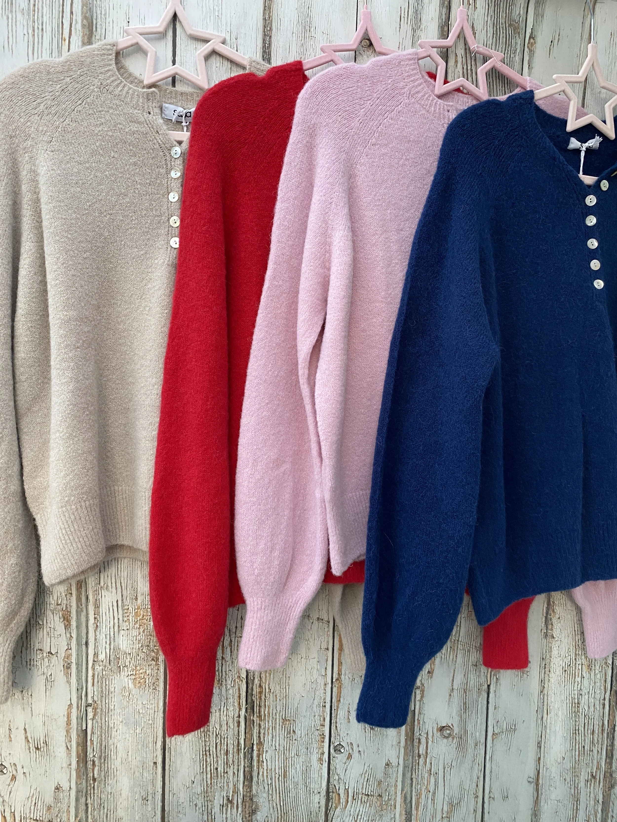 Button Front Long Sleeve Jumper