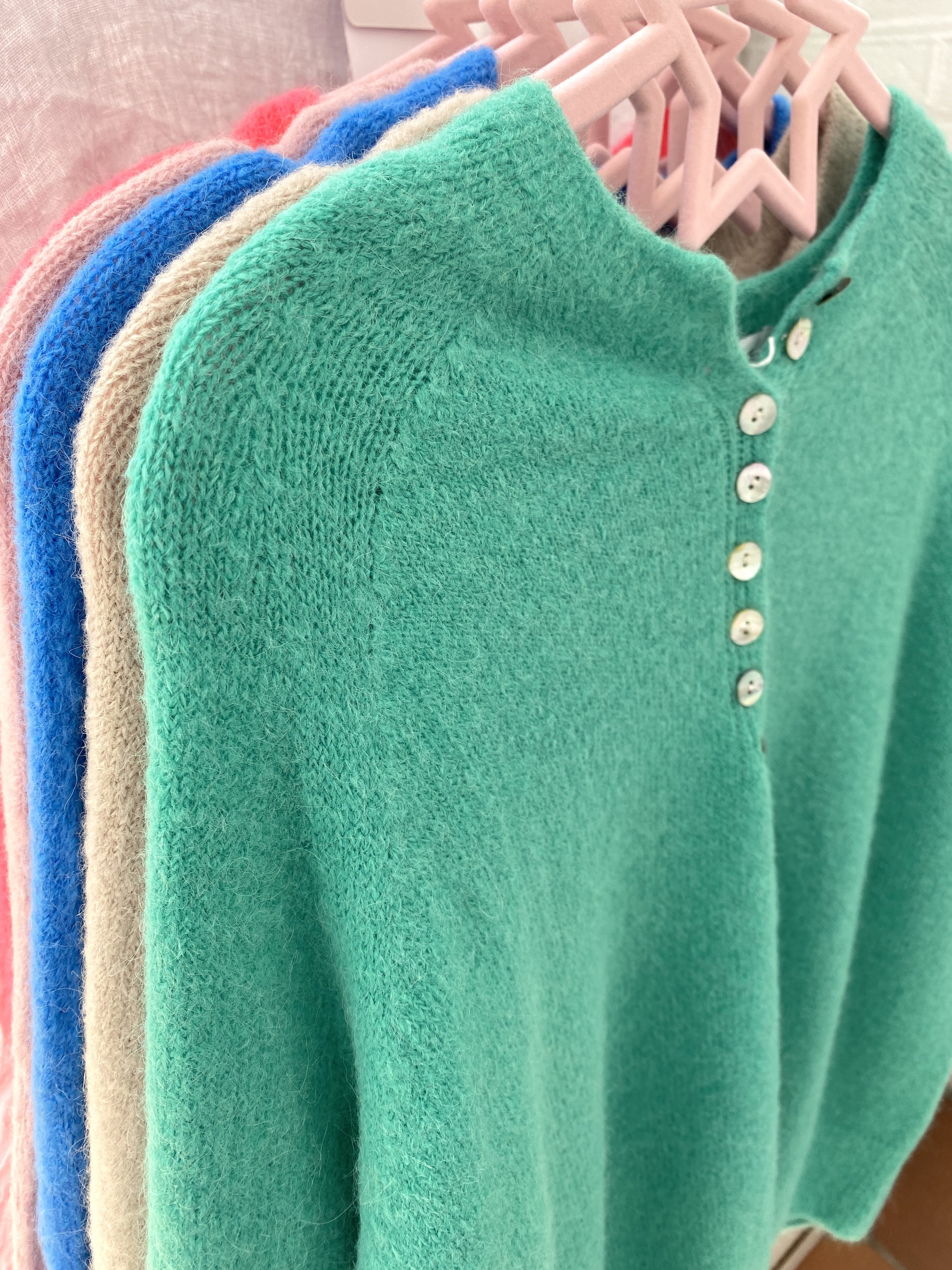 long sleeve alpaca mix jumpers in different colours