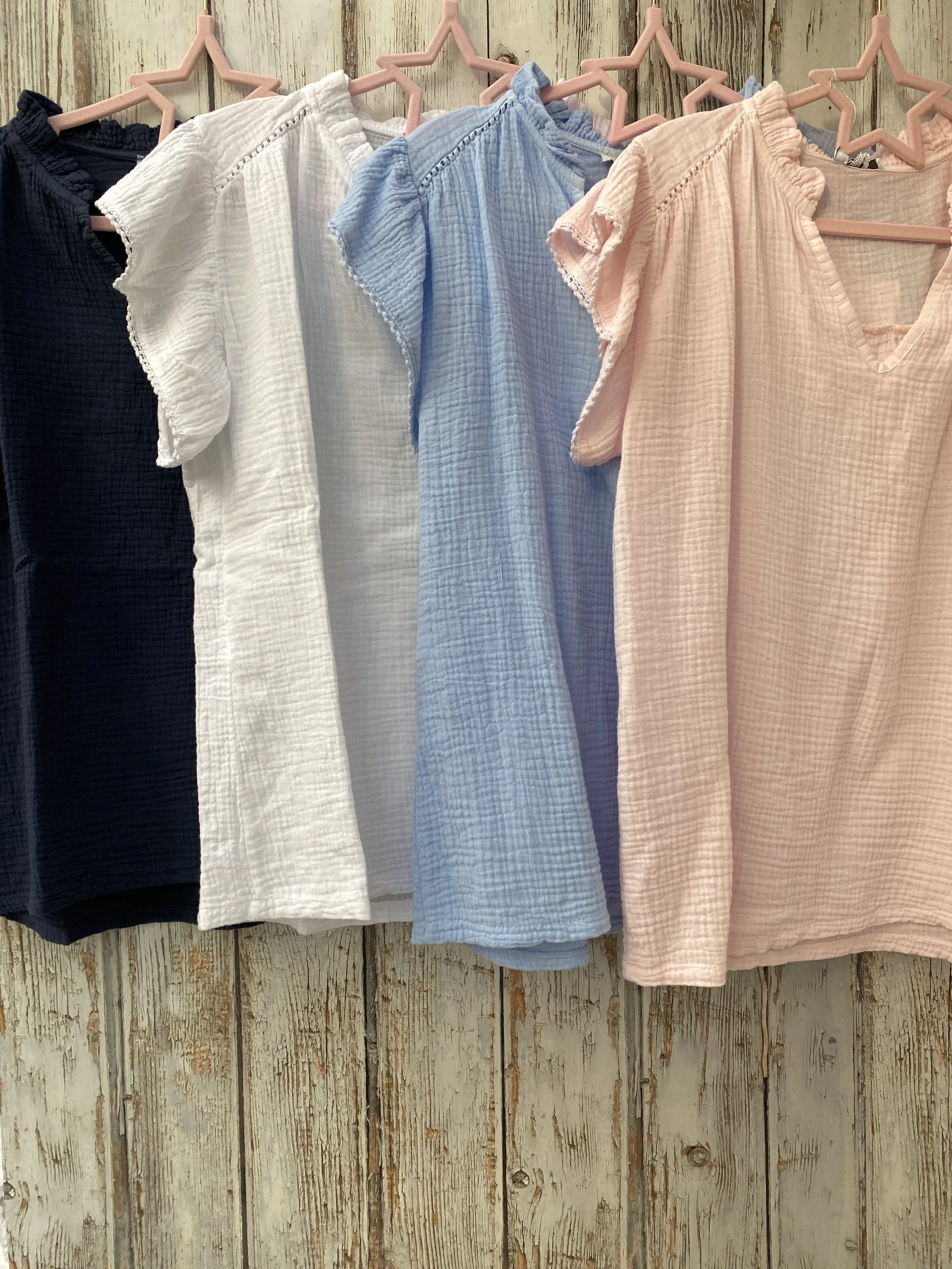 Frill Sleeve Cotton Top