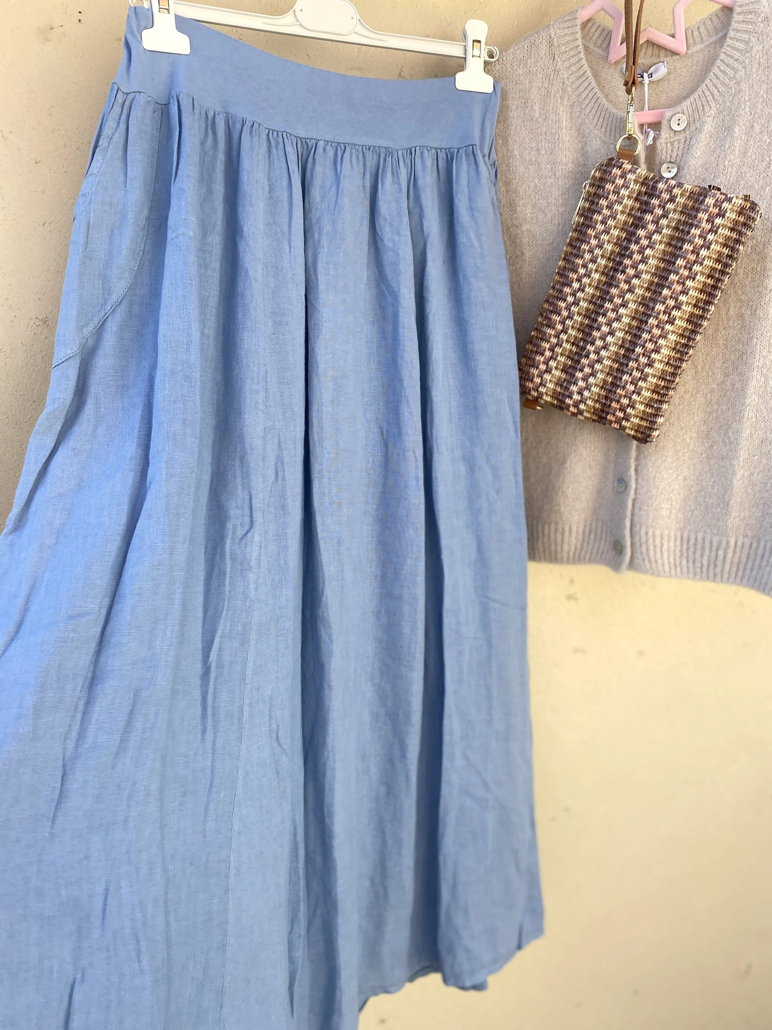 Maxi Linen Skirt with Pockets