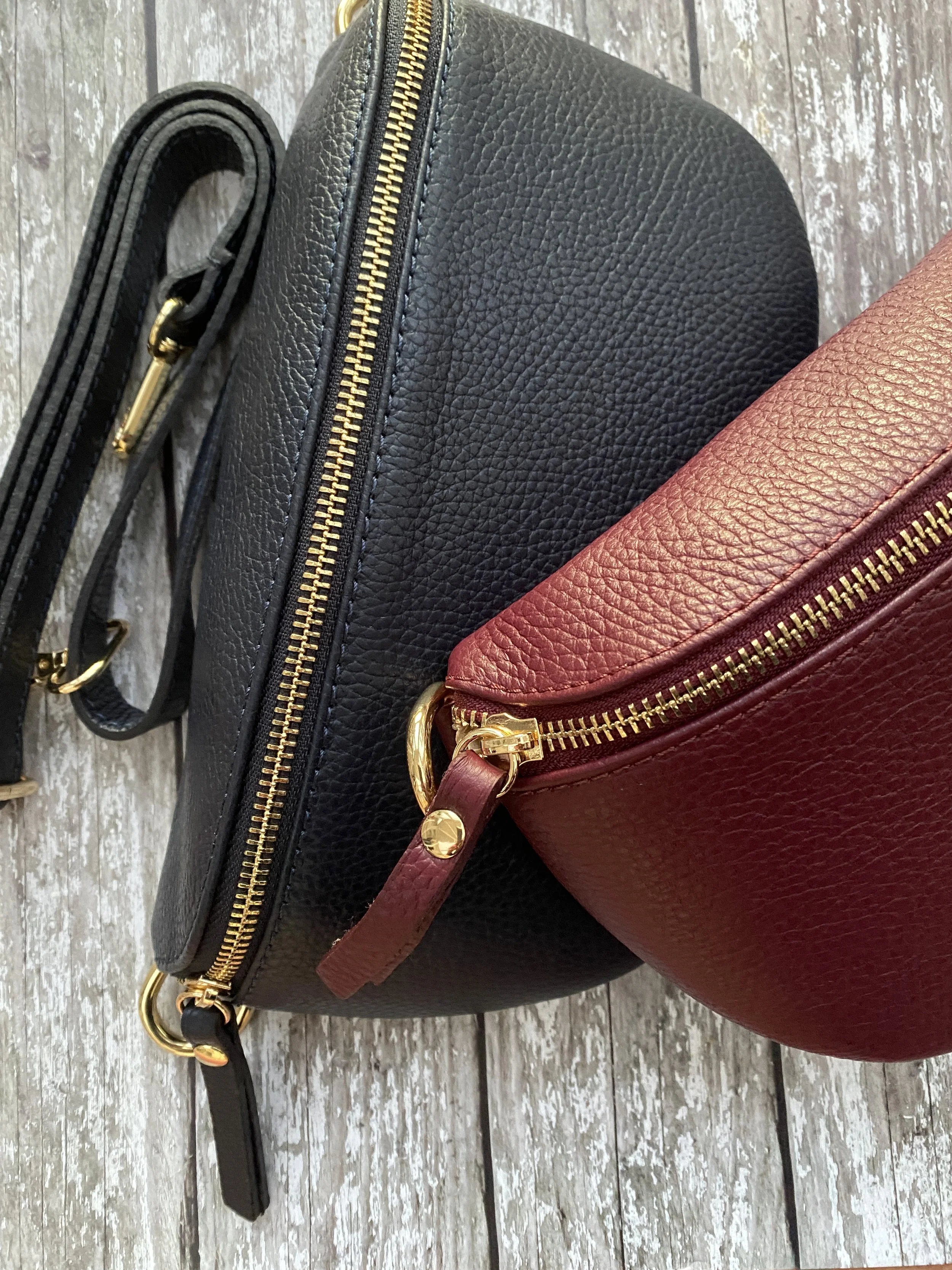 Classic navy leather bag