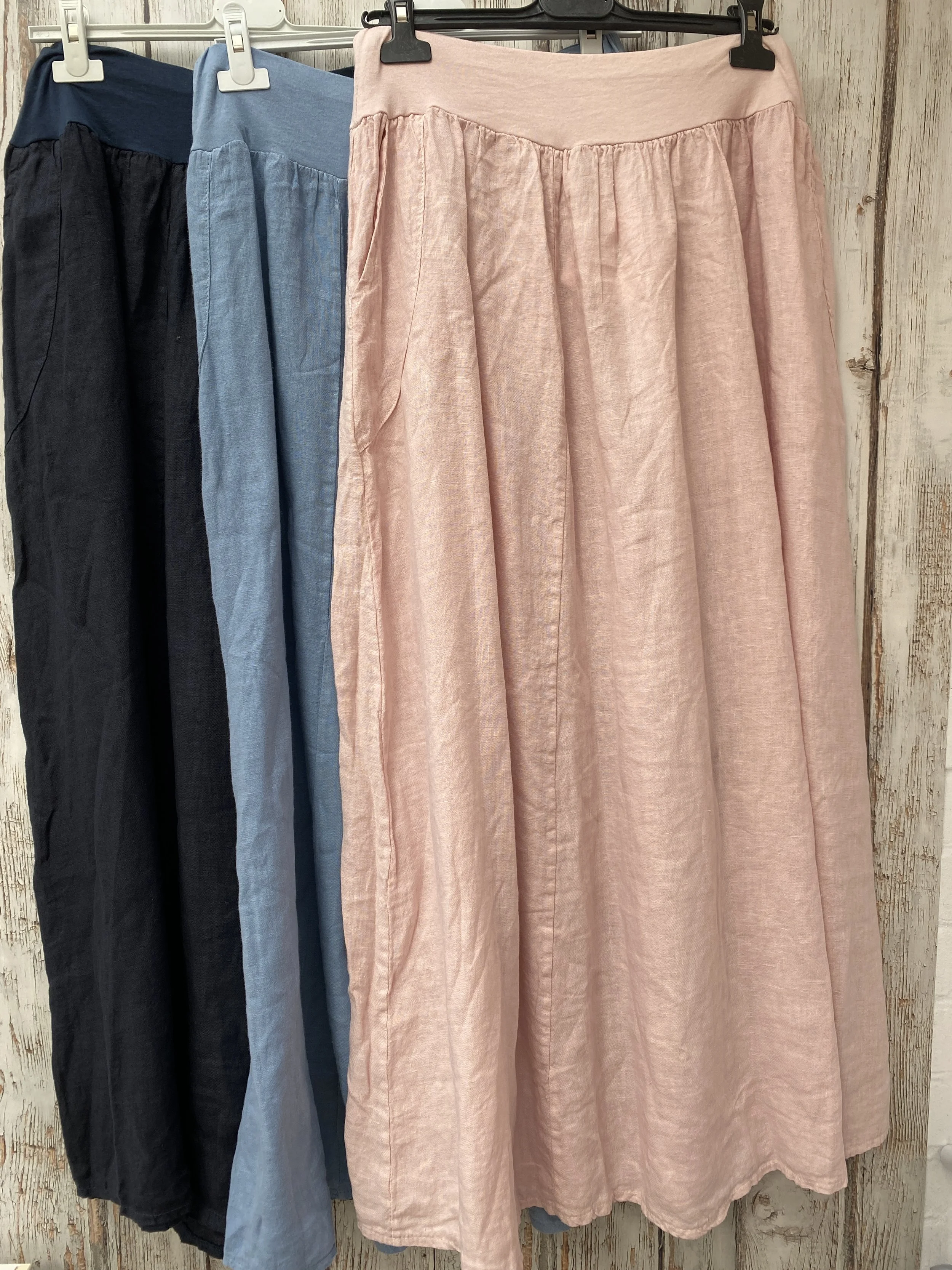 Maxi Linen Skirt with Pockets