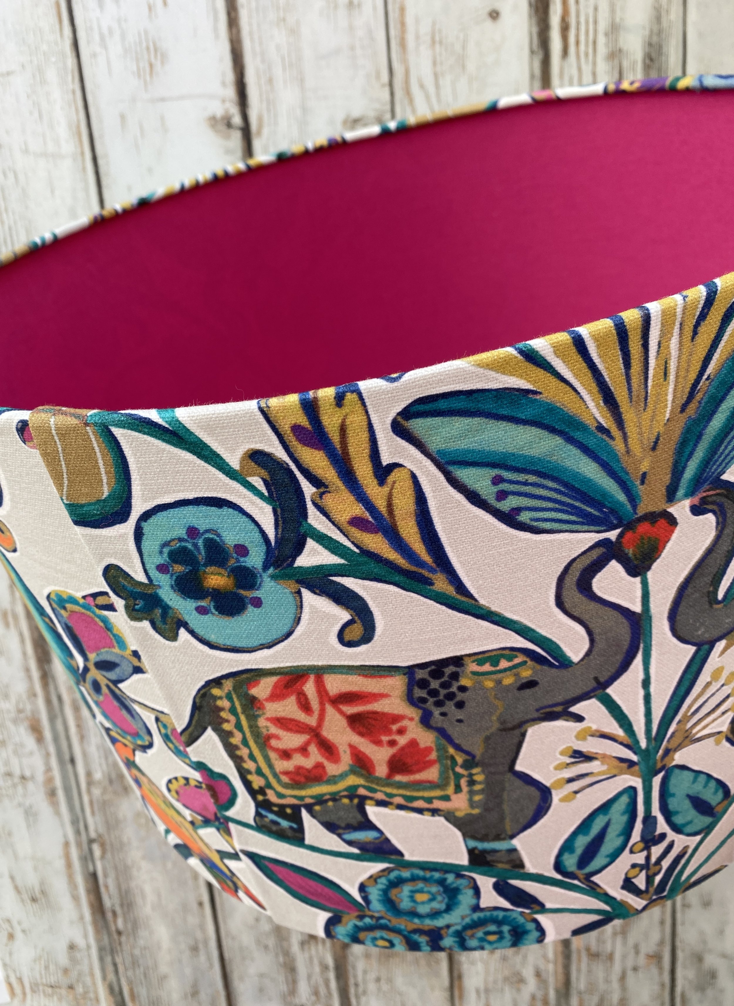 Bangalore Design Lampshade with Orange Lining