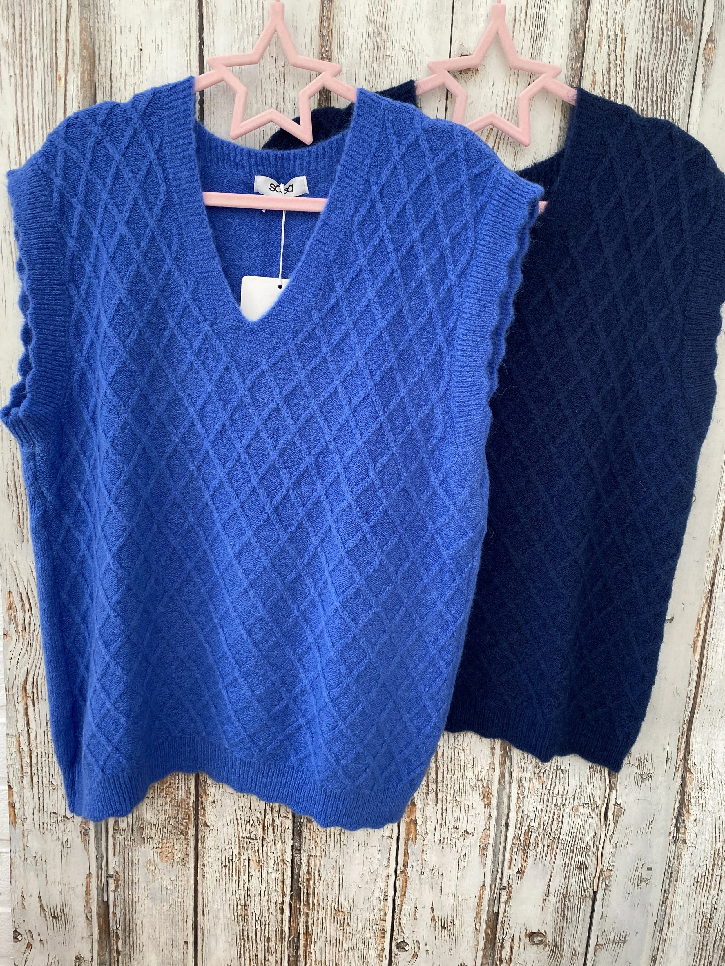 Cobalt blue and navy tank tops
