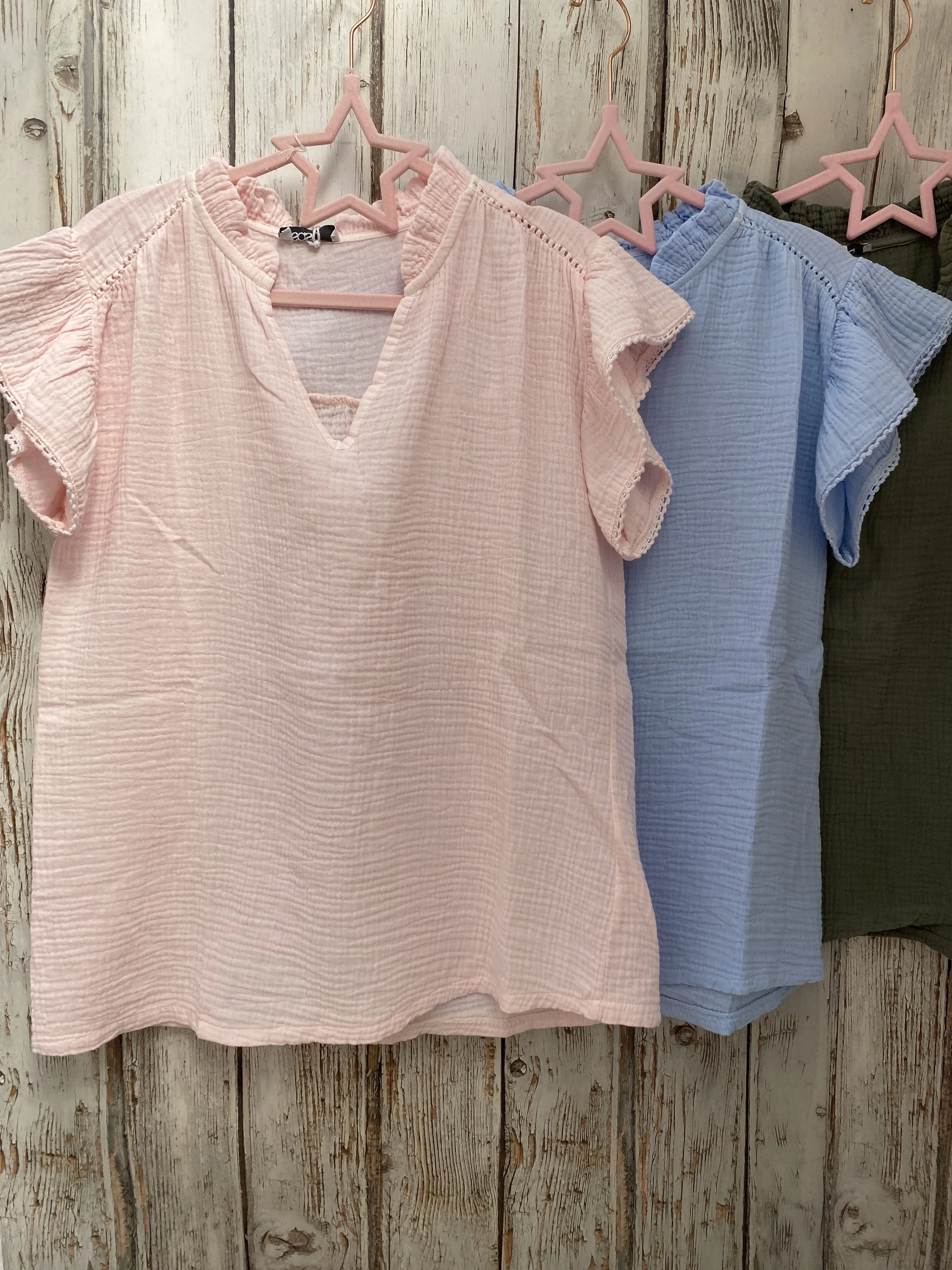 Frill Sleeve Cotton Top