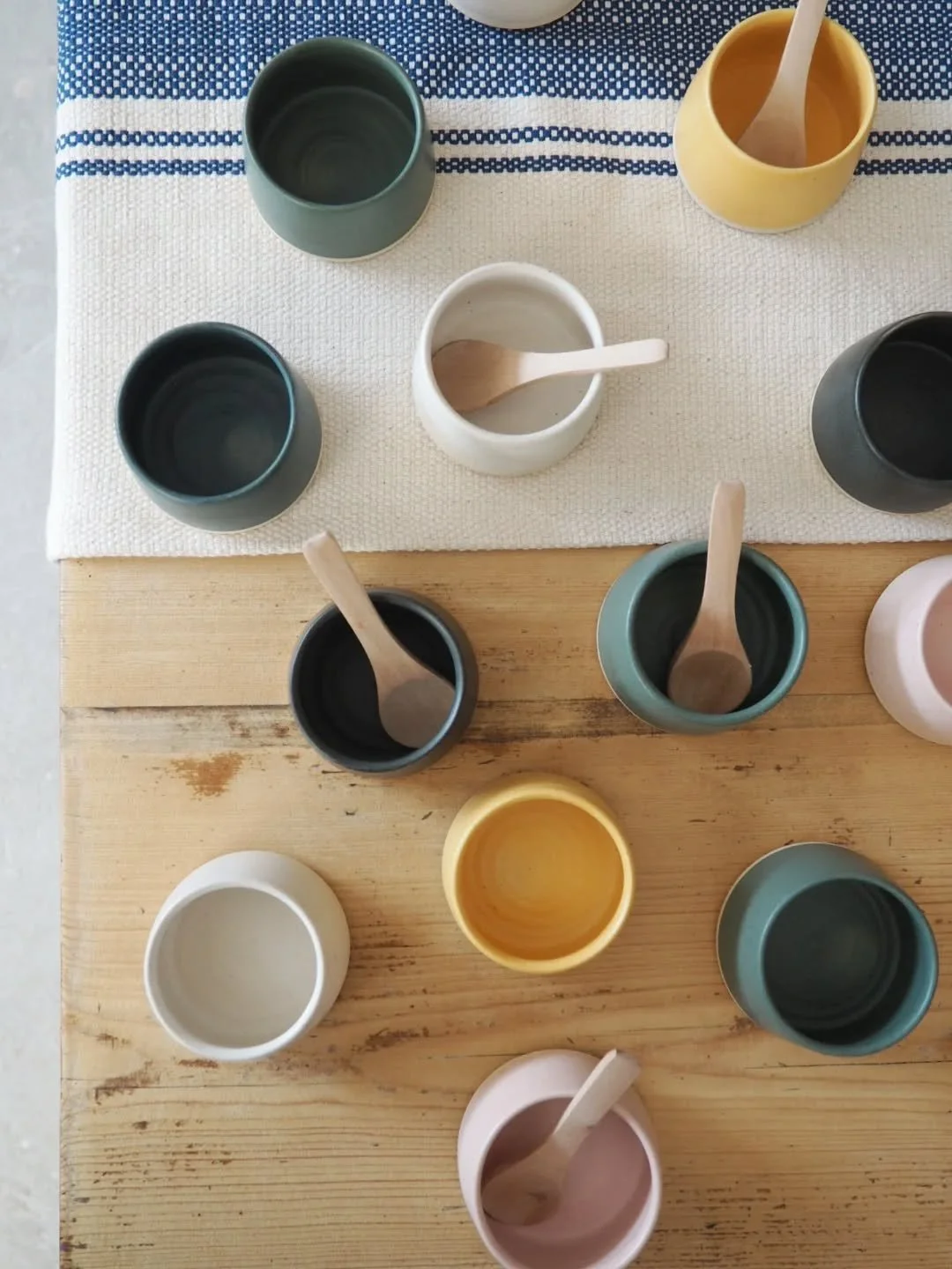 Happy little salt pots fresh from the kiln! 

#colourfulhome #potterylove #wheelthrownceramics #devonmaker #devonopenstudios #salt