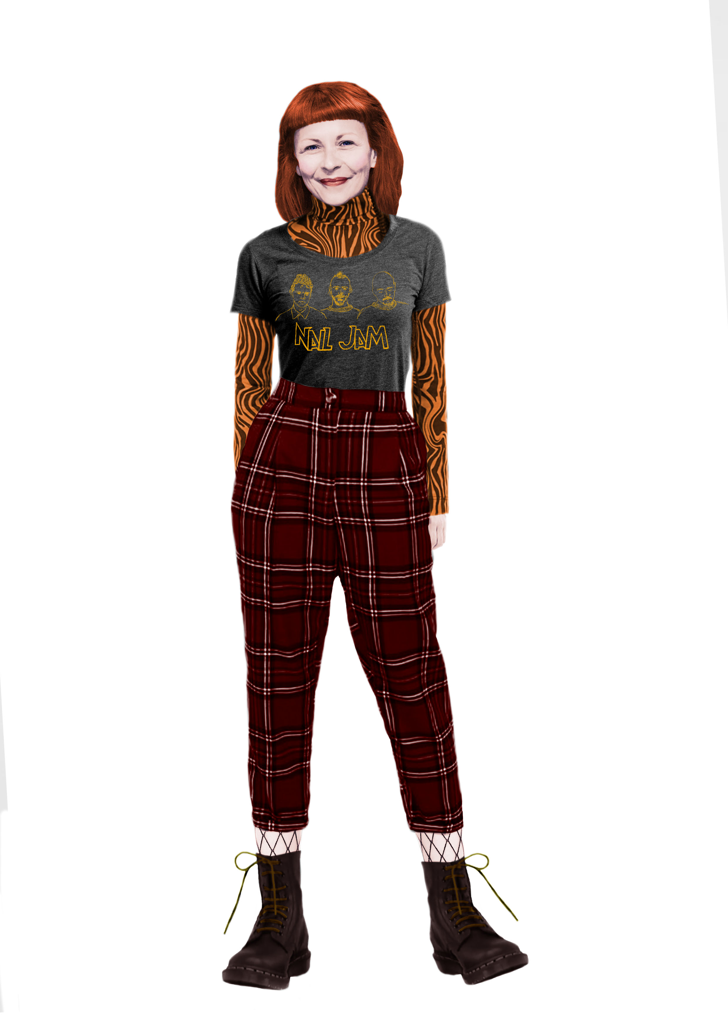 Initially the story line started with Ruth being a mega fan of NAilJam which was reflected in the costume design. Throughout the rehearsal process the script changed making Ruth into a storyteller which led to the dungarees and yellow top.