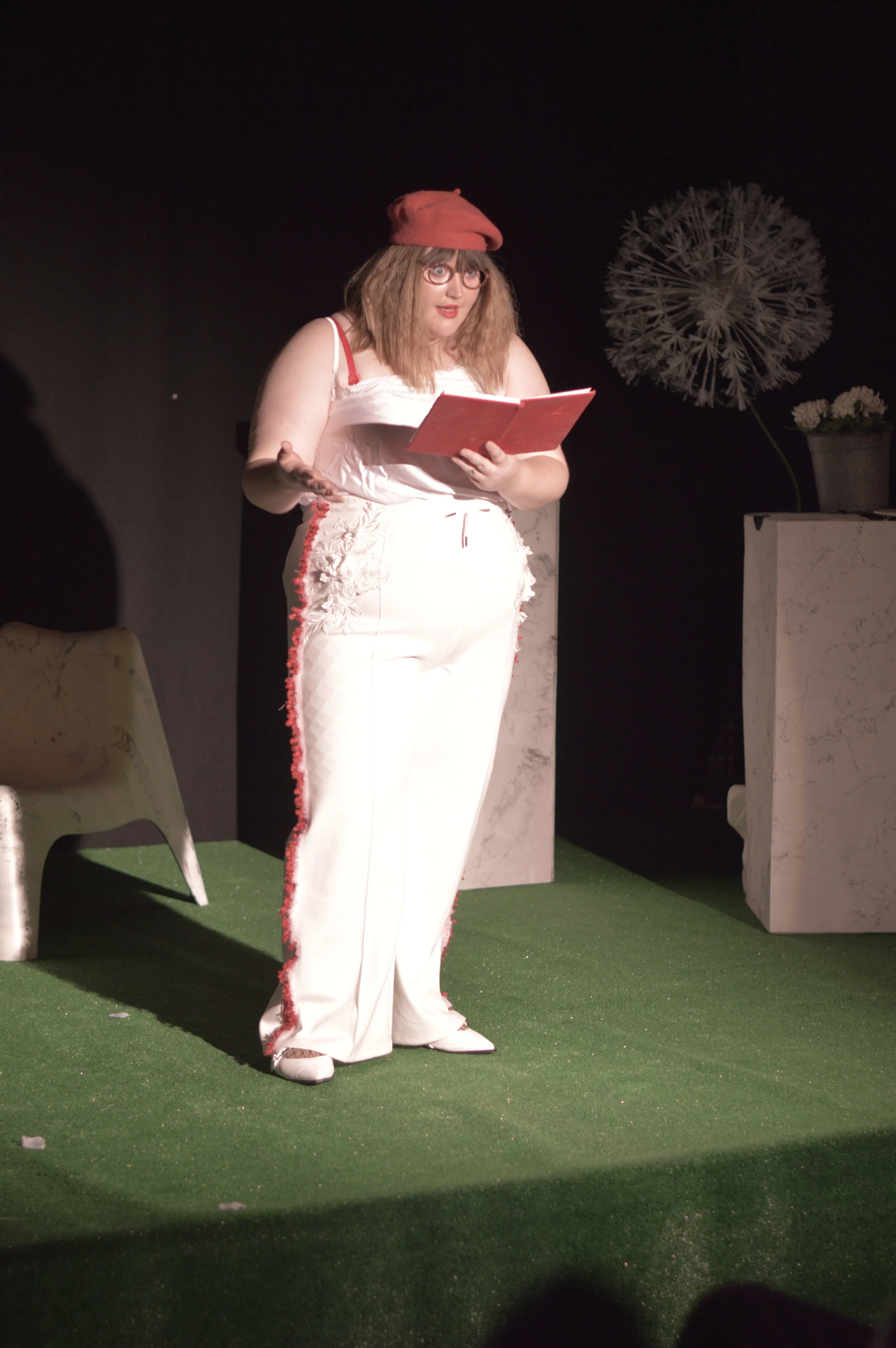  Mama Rhi’s Lady Garden is a cabaret piece exploring a virgin’s place in a hyper-sexualised world. Along with this she questions whether virgins can be sexual and have sexual desire - ultimately the answer is yes! Different personas help Mama Rhi exp
