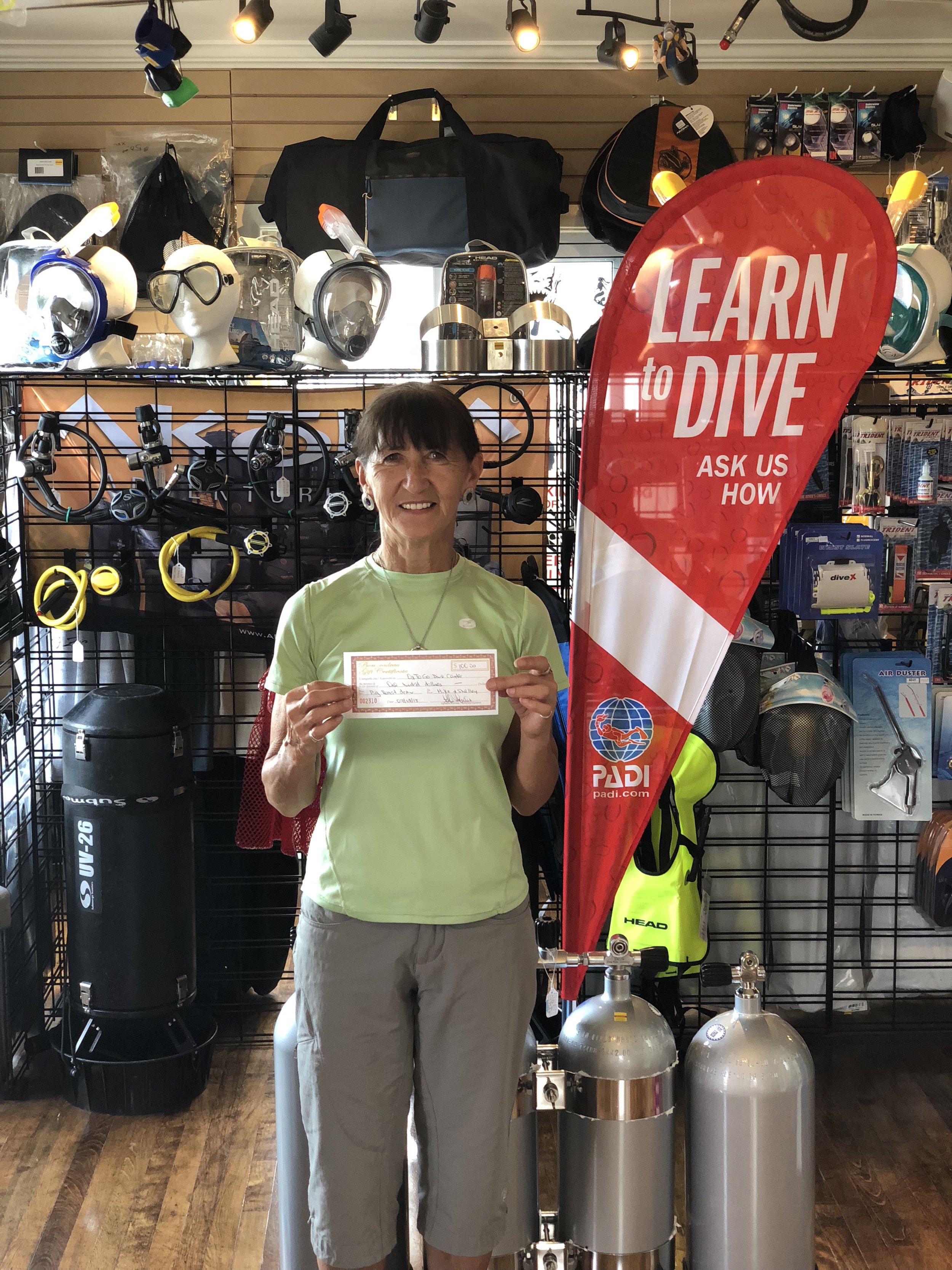 Winner of $100 Gift Card for O2ToGo Dive Centre