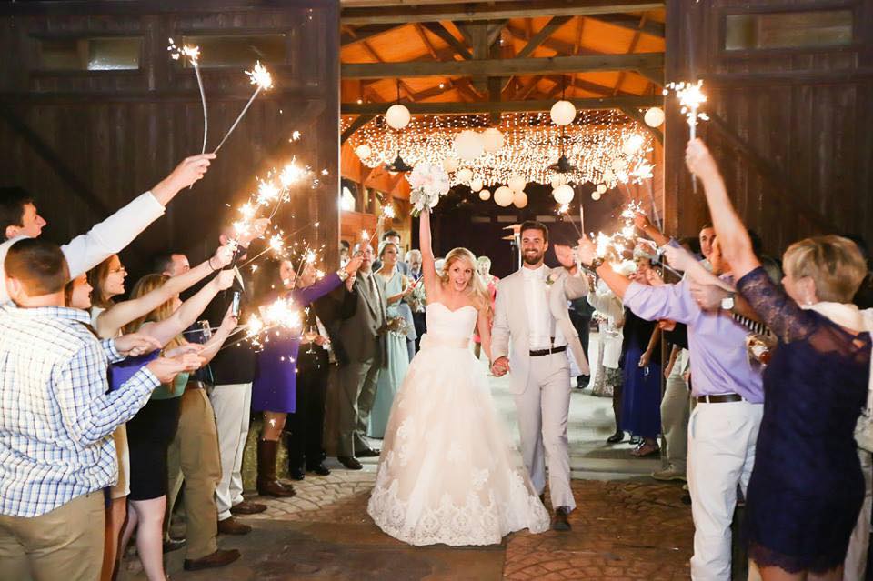 Barn Wedding Venue Sparklers