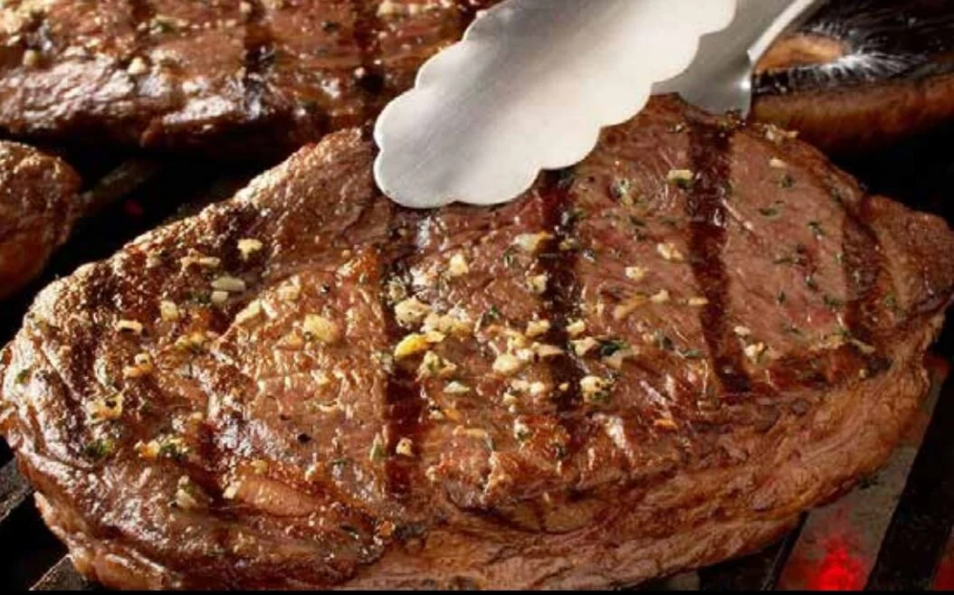 Ribeye Steaks with Blue Cheese Butter and Mushrooms 