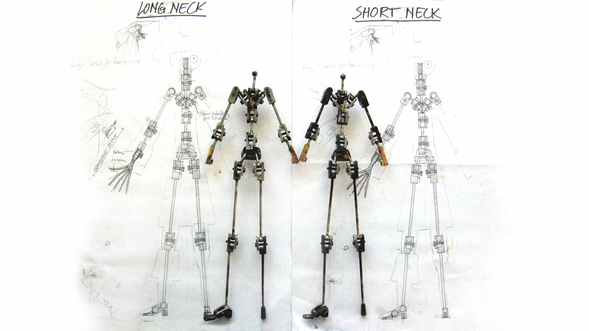 two armatures developed for the main character