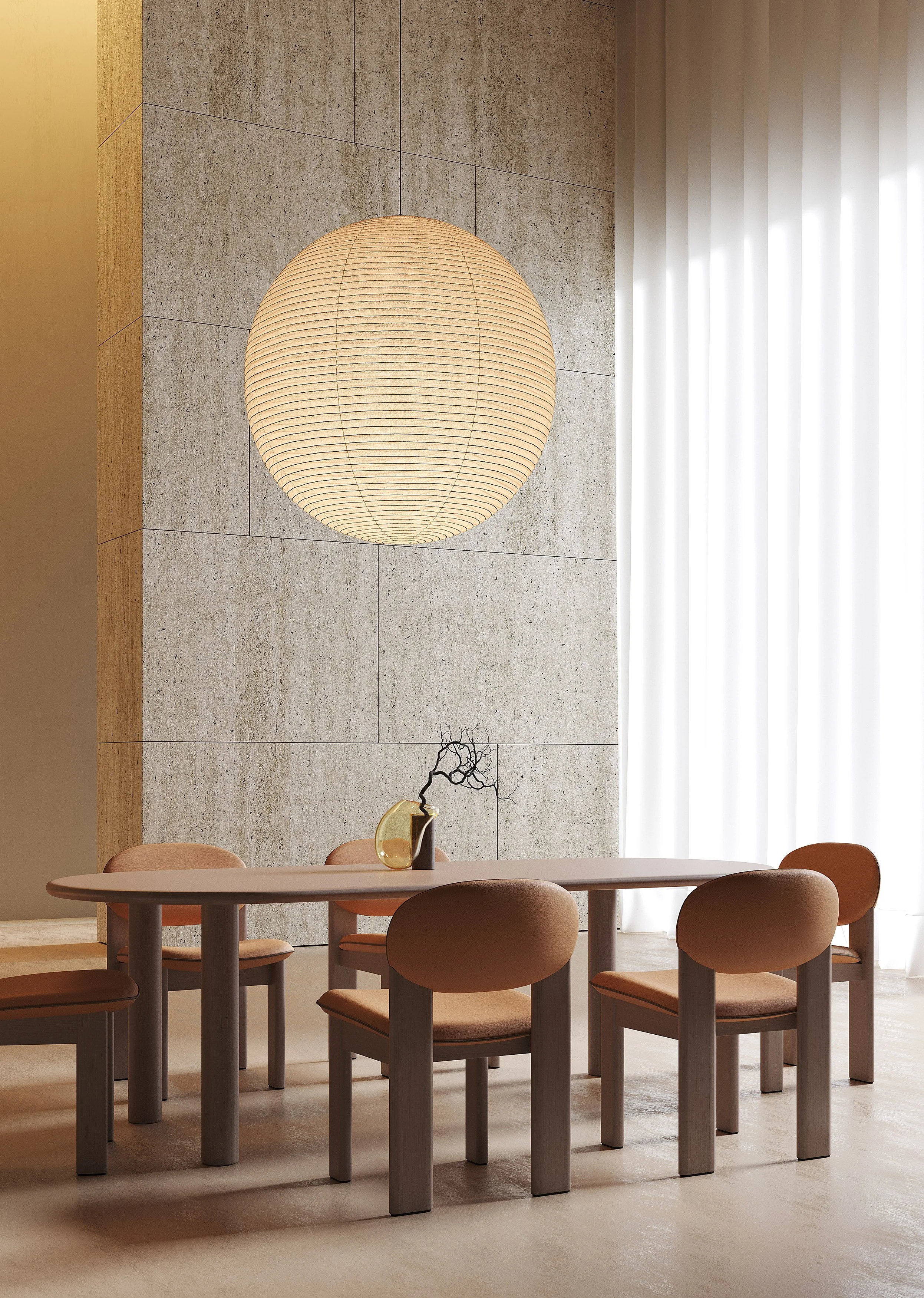 minimalistic mid century japandi chair archipen