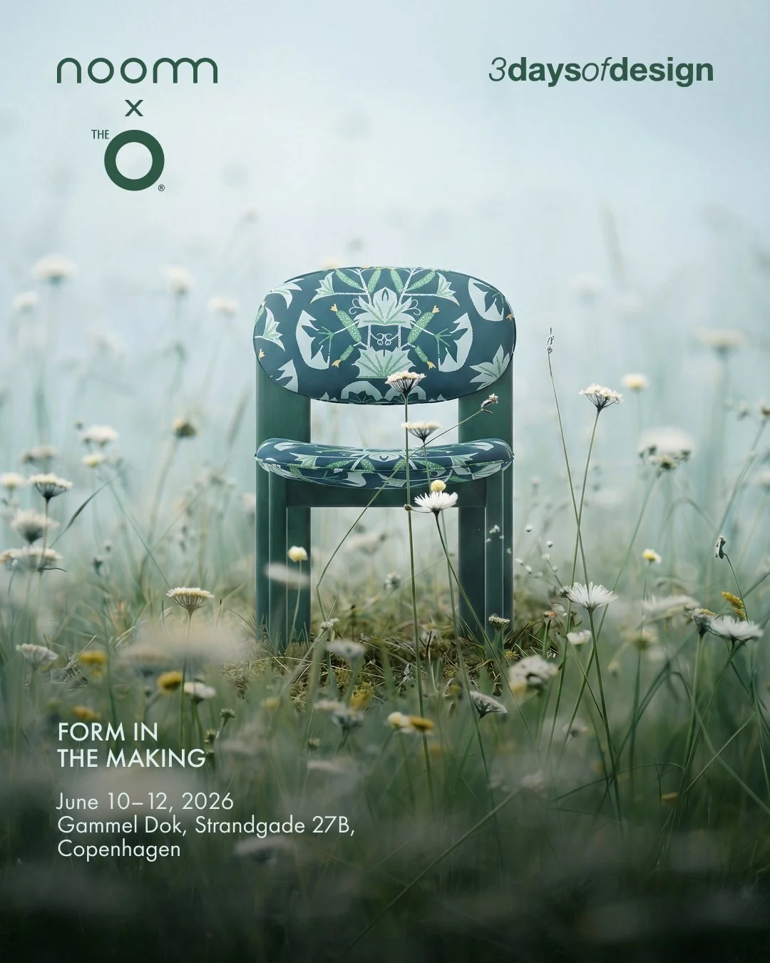 Design dining chairs in green upholstery with patterns