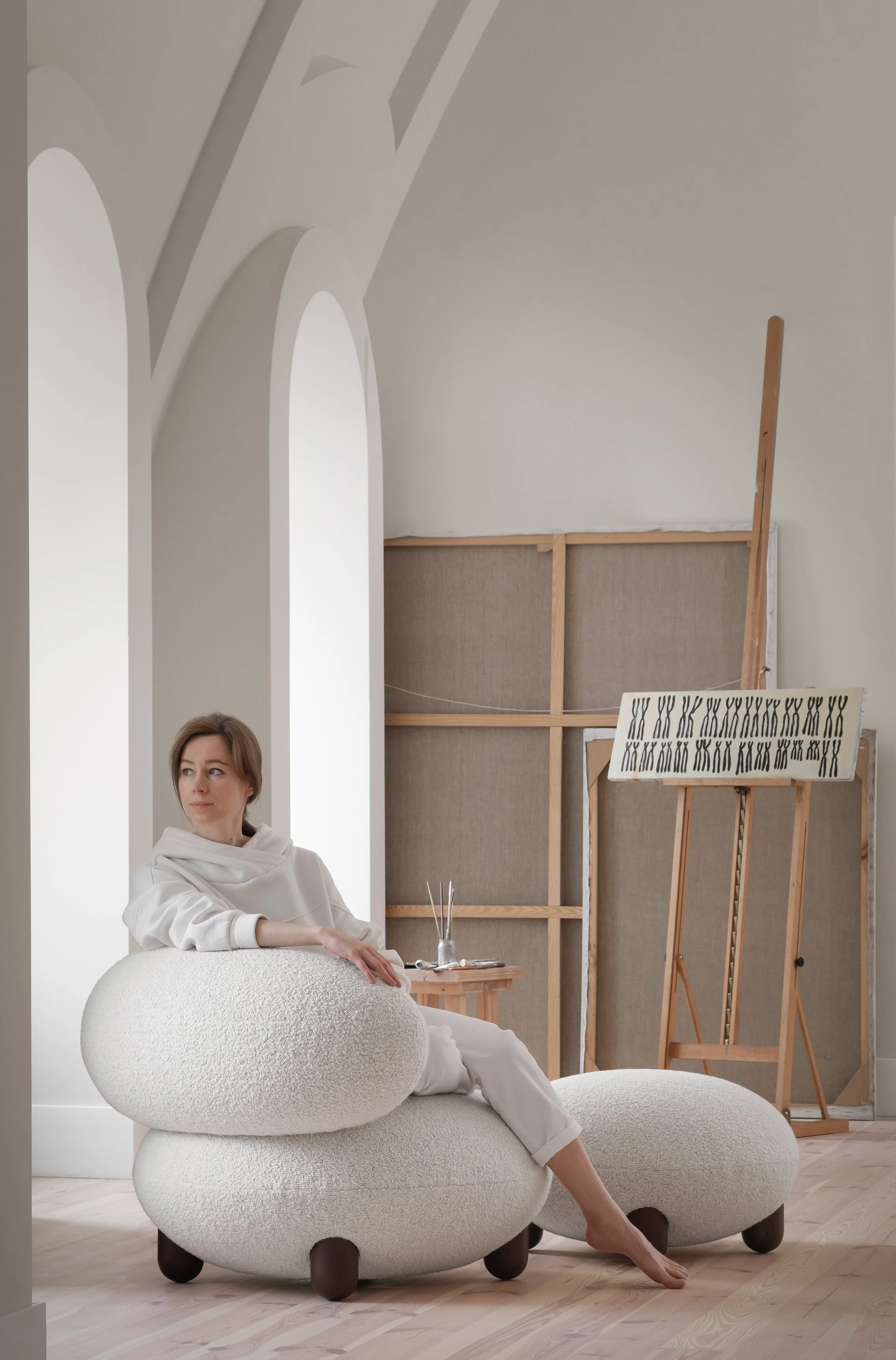 Flock Ottoman - Soft and sensual seating designed by designer Kateryna ...