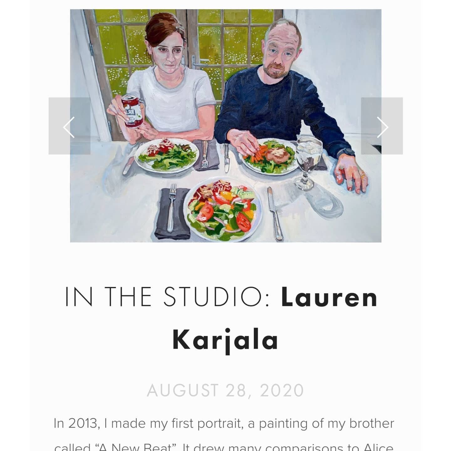 I'm so honored to be featured in the @gallery_very &quot;In the Studio&quot; series this week. You can follow the link in their bio to read about my process and influences including Alice Neel and Joni Mitchell. My eternal thanks to @johnguthrie8 and
