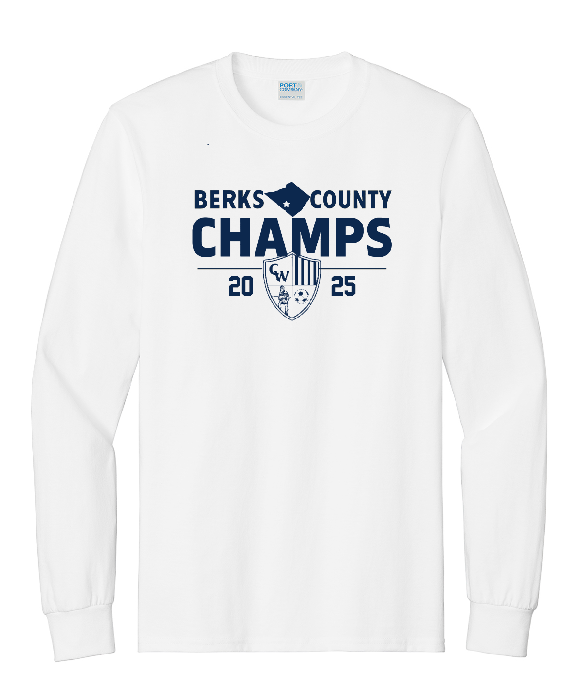 County Champs White Long Sleeve Cotton.png