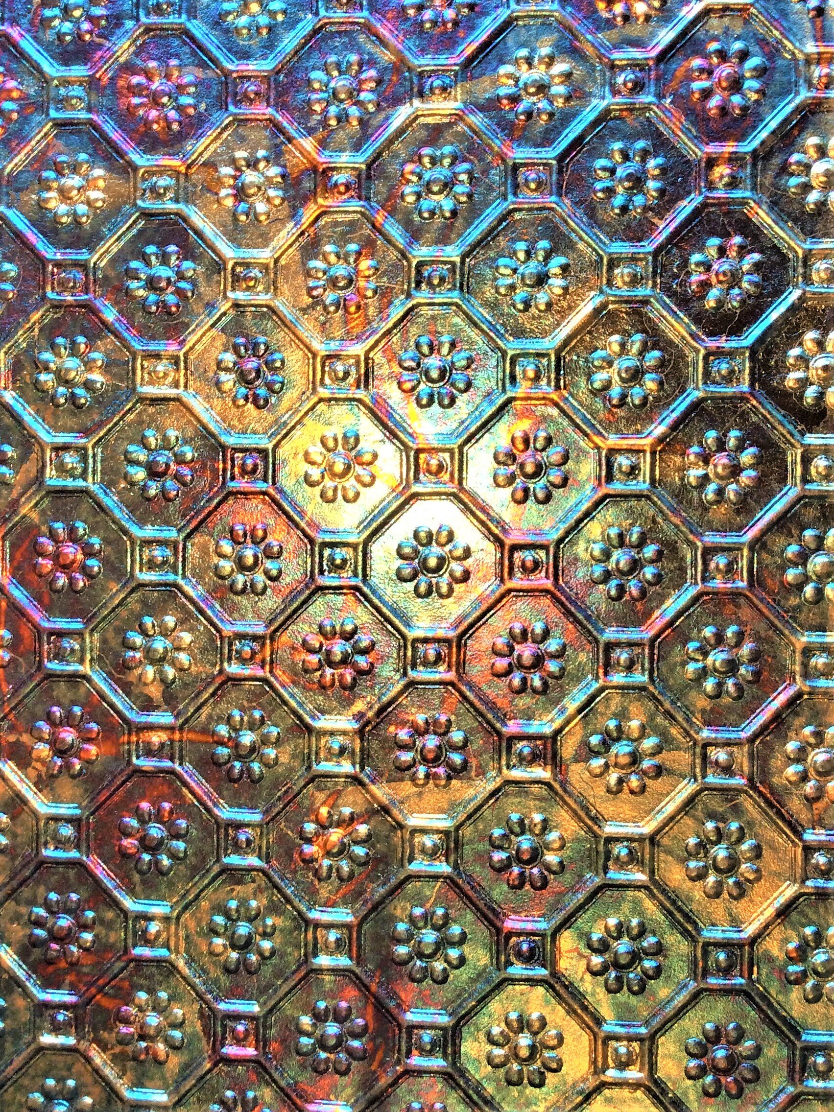 Byzantine - overlaid with variegated metal foil by Frank Holmes Ltd