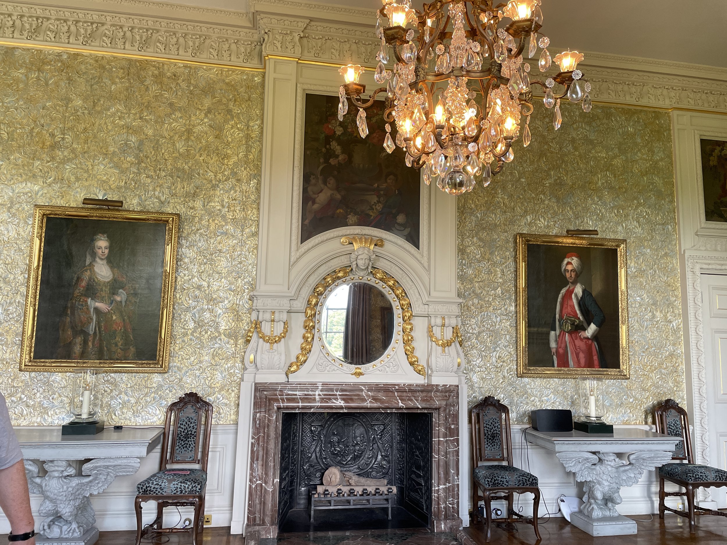  Lincrusta wallpaper in the Blue Drawing Room at Stansted Park 